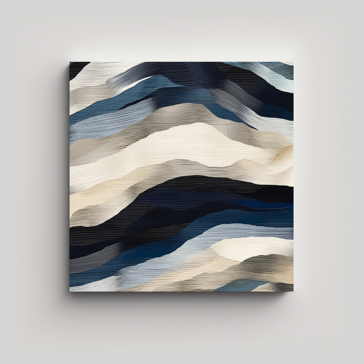 CUADRO DECORATIVO ABSTRACTO EN AZUL Y GRIS SOBRE 50X50 CM - 1