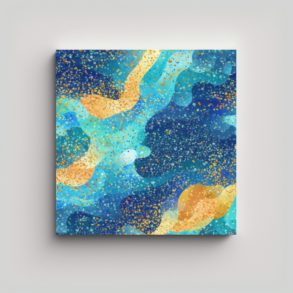 DISEÑO DE PATRÓN CON ARENA AZUL BRILLANTE Y 80X80 CM - 1