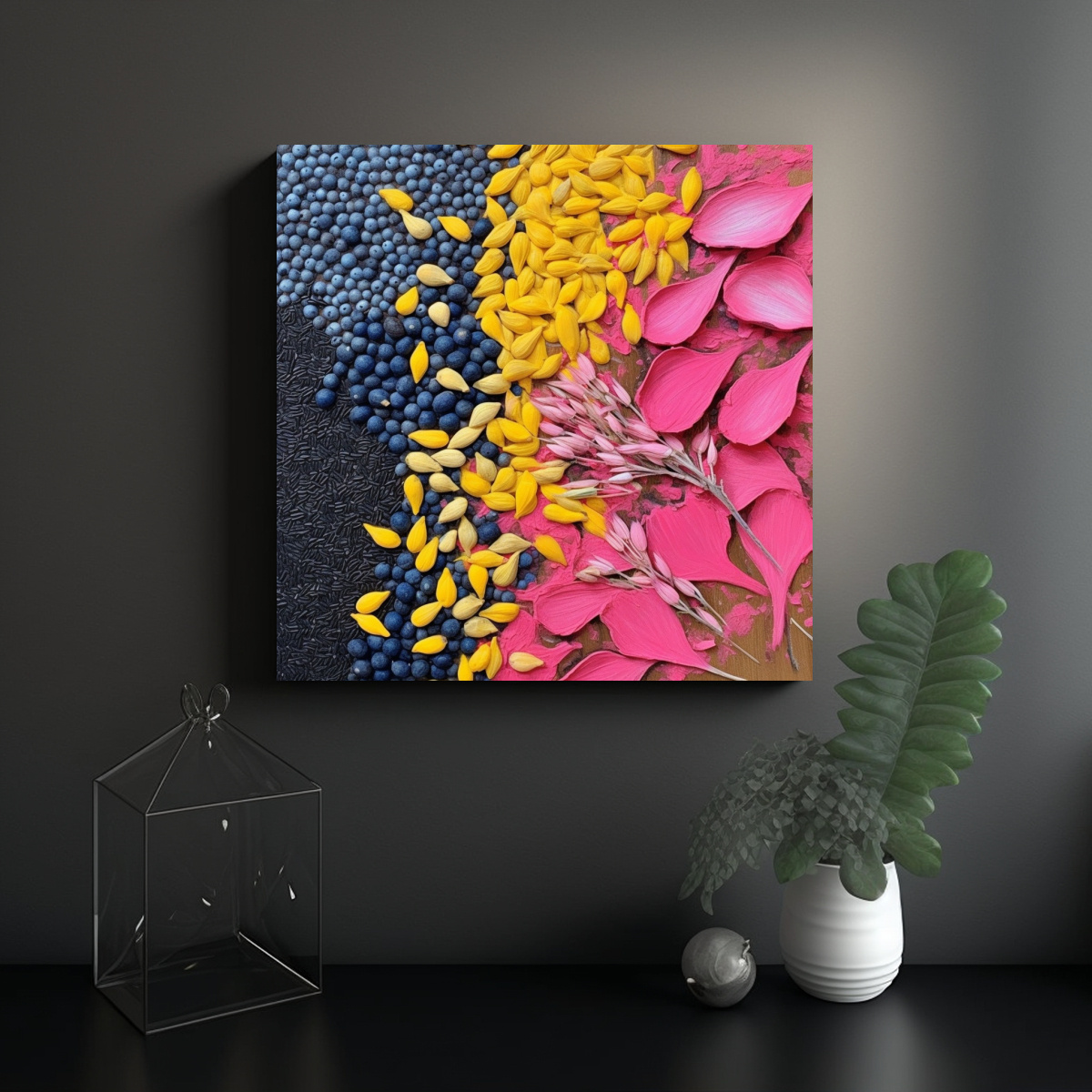 FONDO ROSA MÁGICO PARA CUADRO ACRÍLICO DE 90X90 CM - 2