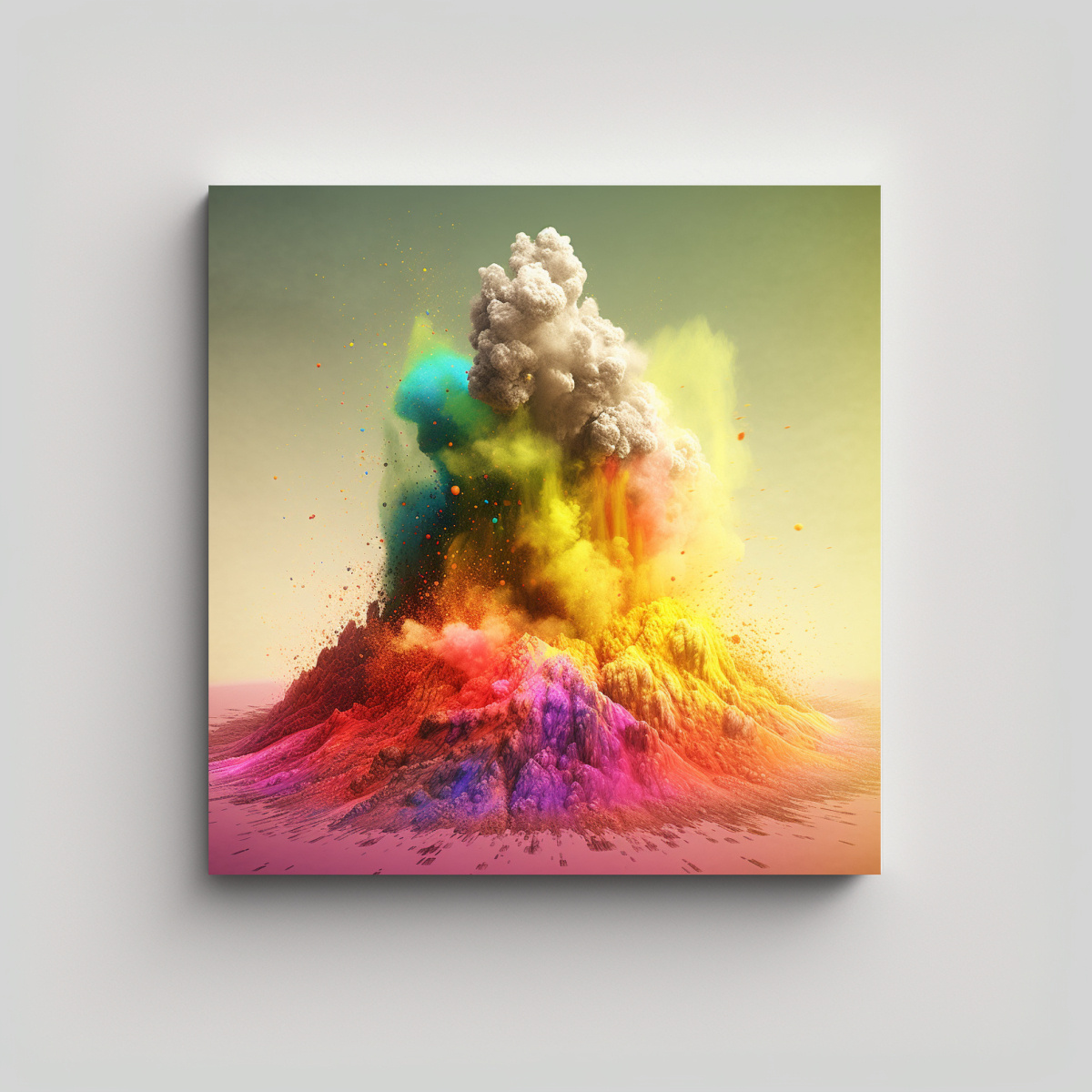 PINTURA LIENZO INTENSA ERUPCIÓN VOLCÁNICA ARCO 100X100 CM - 1