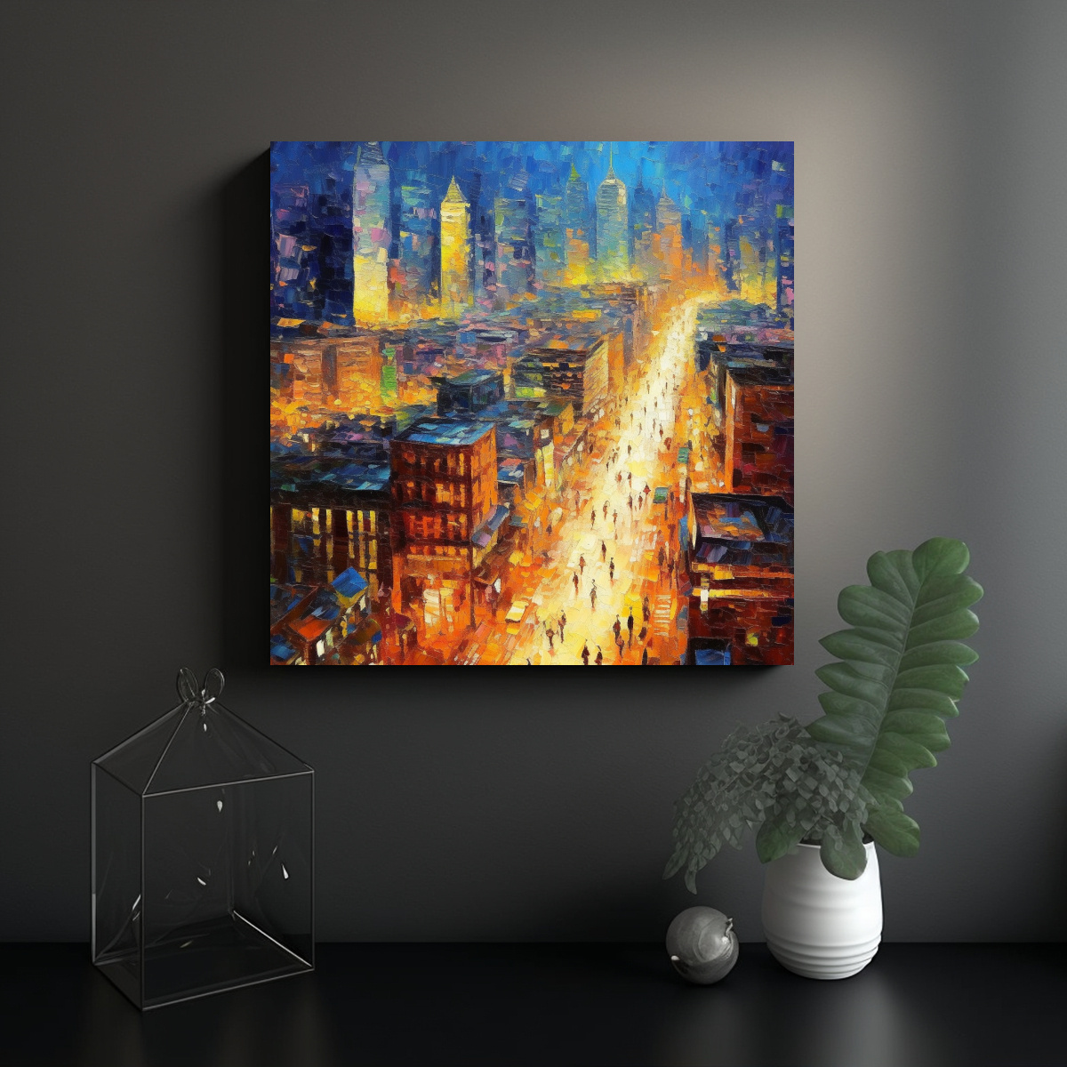 CUADROS ELEGANTES CON TONOS BRILLANTES DE ALTA 80X80 CM - 2