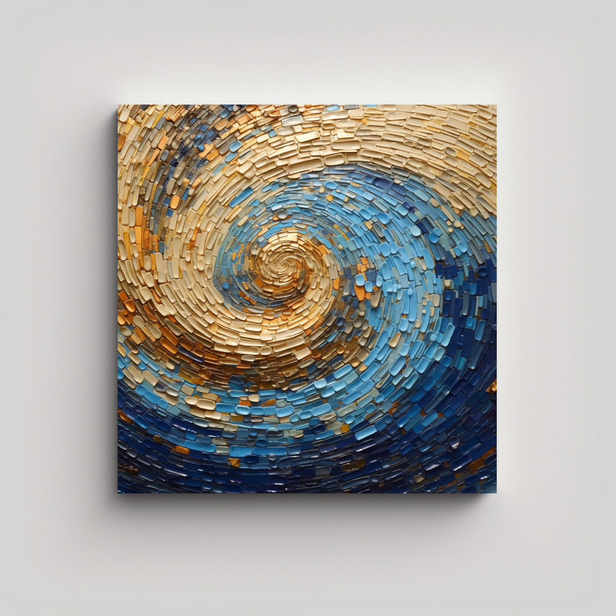 PINTURA EN LIENZO ESTILO PUNTILLISMO LUMINOSO DE 90X90 CM - 1