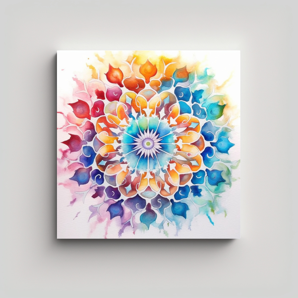 CUADRO MANDALA CHAKRAS CON DECORACIÓN INSPIRADA 60X60 CM - 1