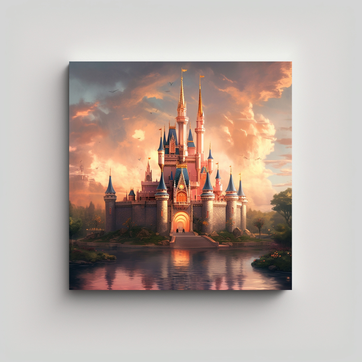 PINTURAS DECORATIVAS DE CASTILLO DE DISNEY CON 100X100 CM - 1