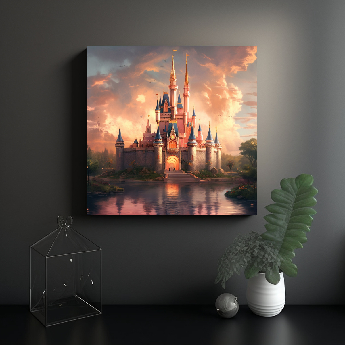 PINTURAS DECORATIVAS DE CASTILLO DE DISNEY CON 100X100 CM - 2