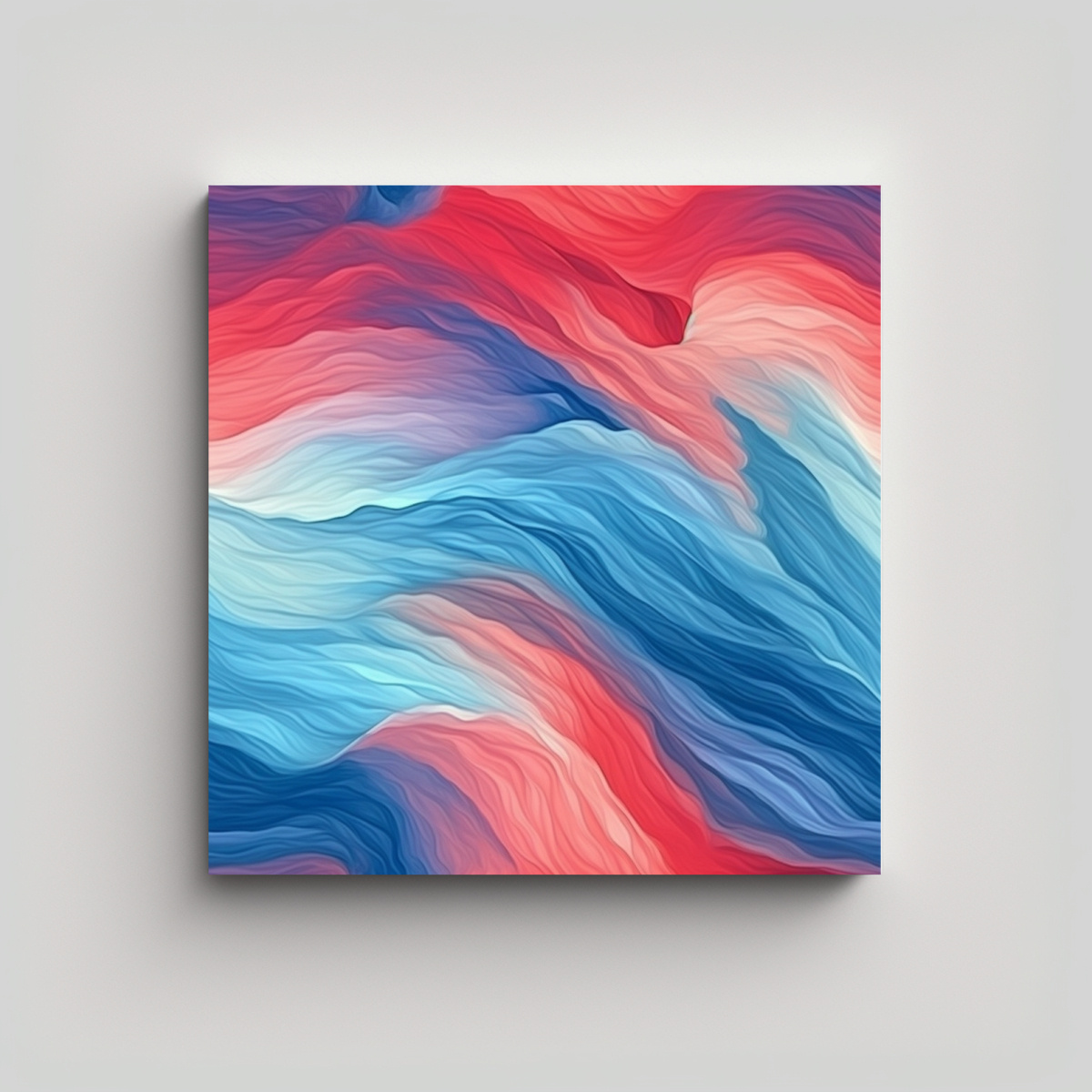CUADRO ABSTRACTO EXPRESIÓN ADORABLE AZUL Y ROJO 100X100 CM - 1