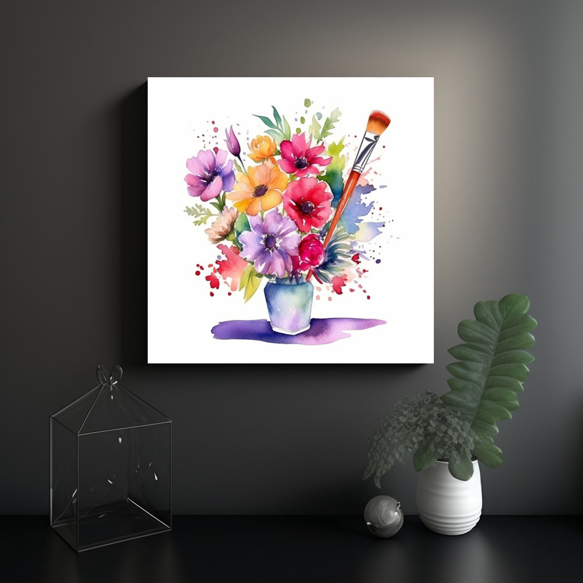 LIENZO DE TELA TEMÁTICA TARJETA CUMPLEAÑOS 40X40 CM - 2