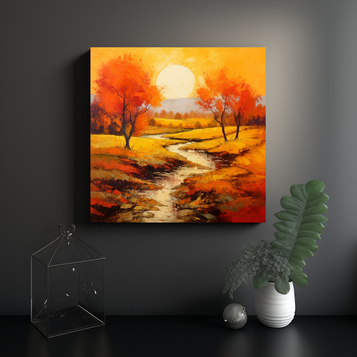 PINTURA EN LIENZO CON DISEÑO ÚNICO QUE 30X30 CM - 2