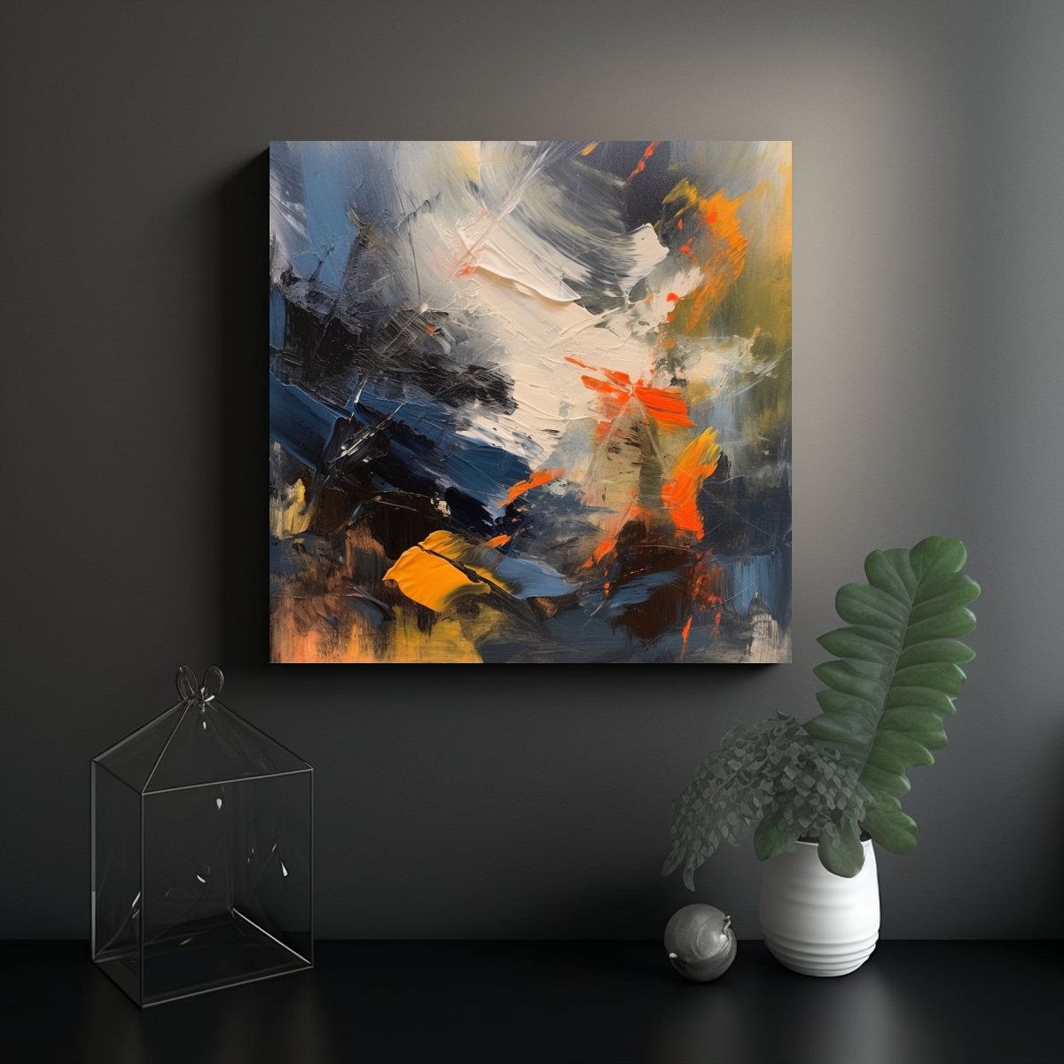 CUADRO ABSTRACTO MULTICOLOR PARA DECORACIÓN 40X40 CM - 2