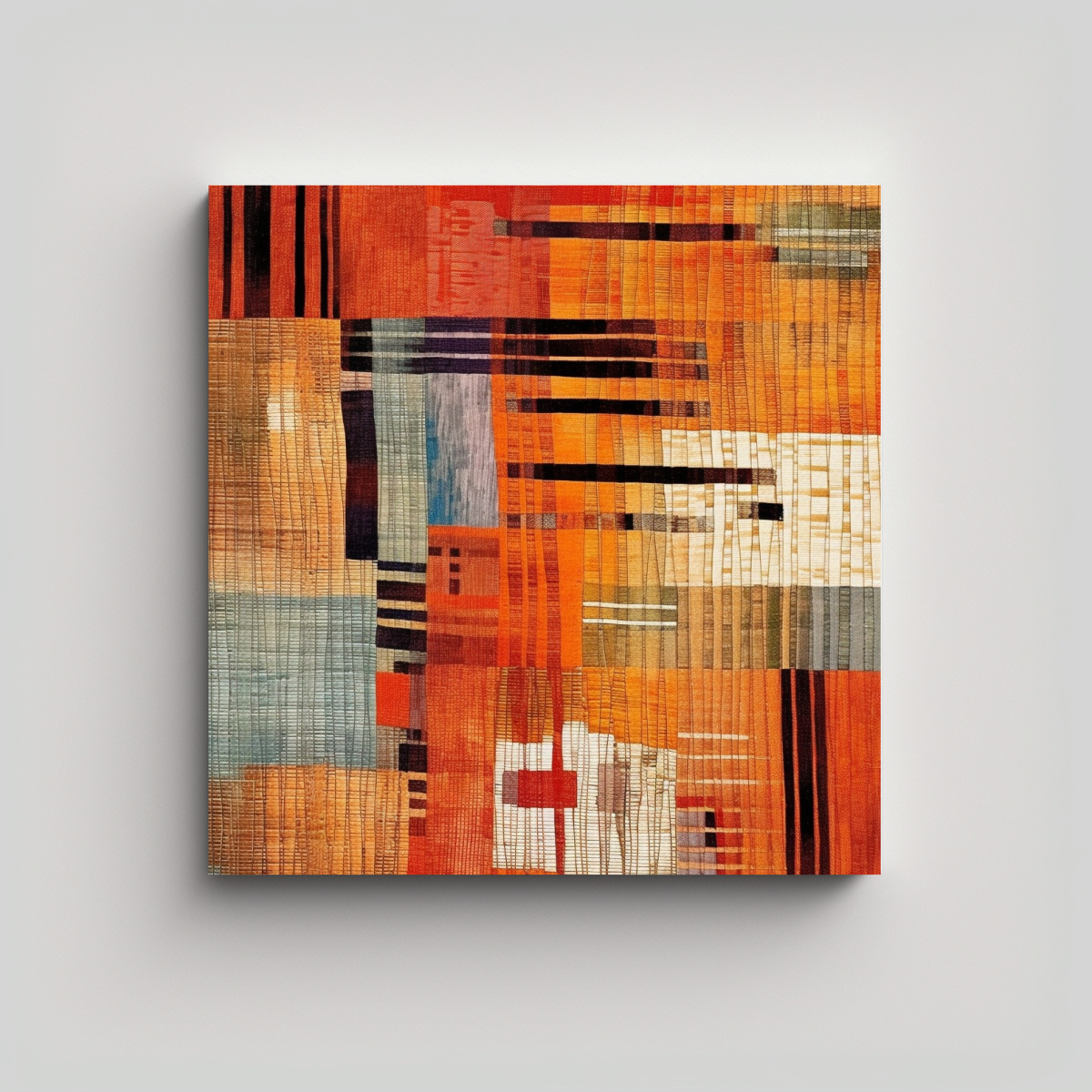 ARTE DE PARED TEJIDO TEXTIL PERSPECTIVA CÁLIDO 60X60 CM - 1