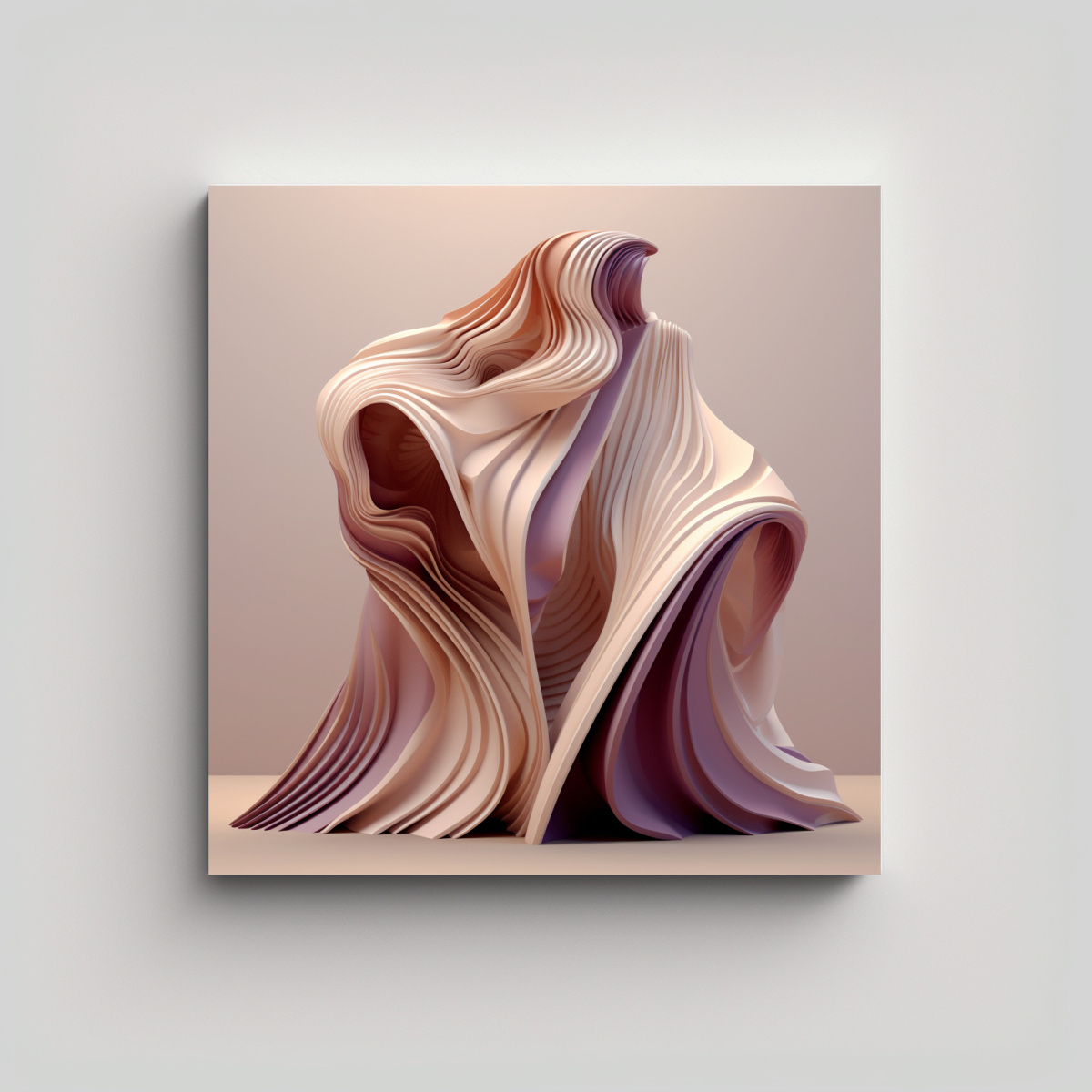CUADRO TELA ESTILO CLÁSICO TONOS BEIGE, MARRÓN 90X90 CM - 1