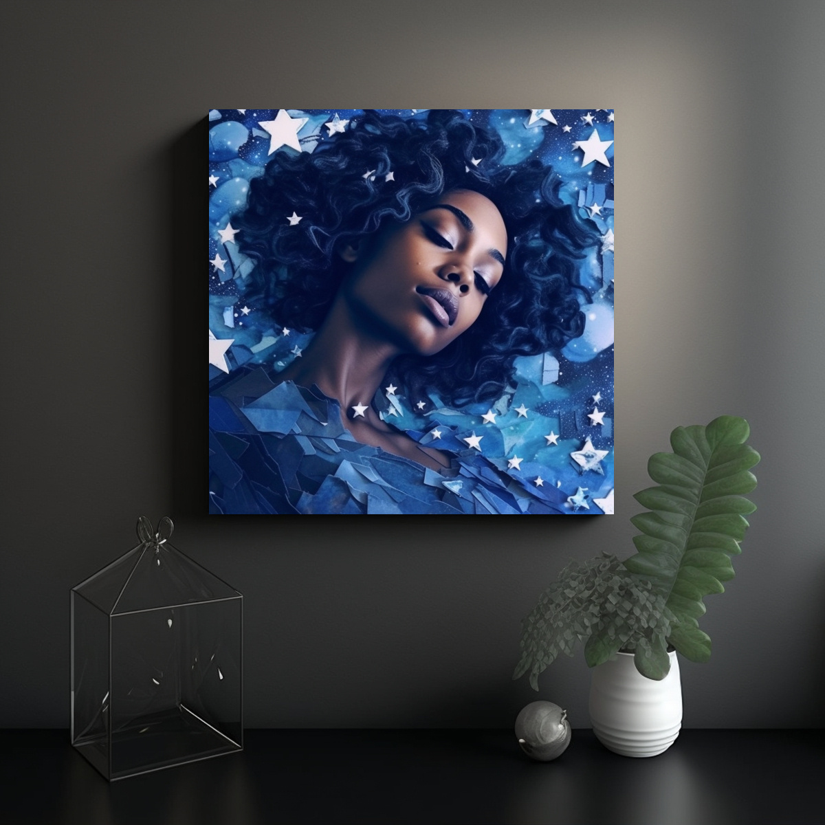 PINTURA EN CAPAS DE BELLA ESTÉTICA NEGRA 70X70 CM - 2
