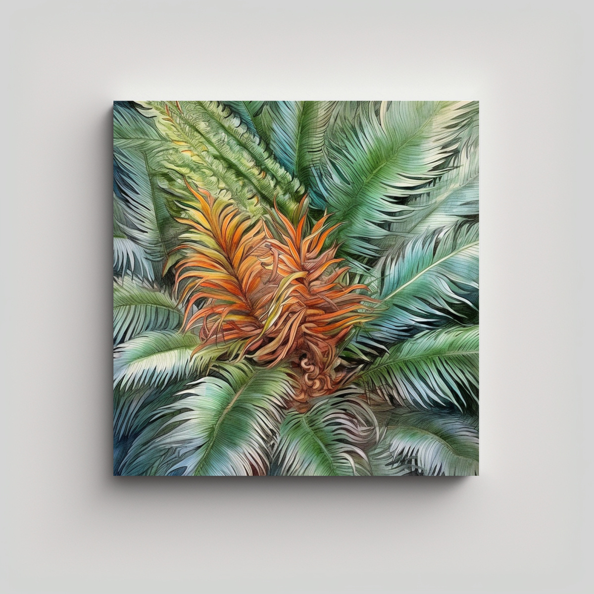 BUFANDA DE SEDA ACUARELA VARIOS ESTILOS CUADRO DE 50X50 CM - 1