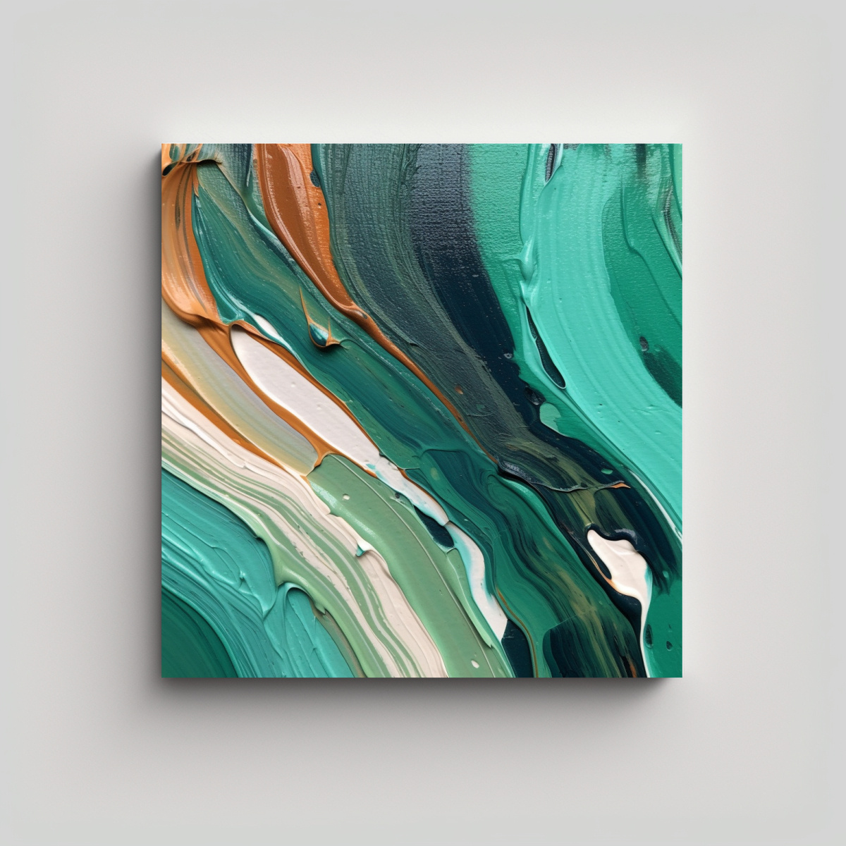 CUADRO CUADRO COMEDOR ABSTRACTO CHOCOLATE MENTA 30X30 CM - 1