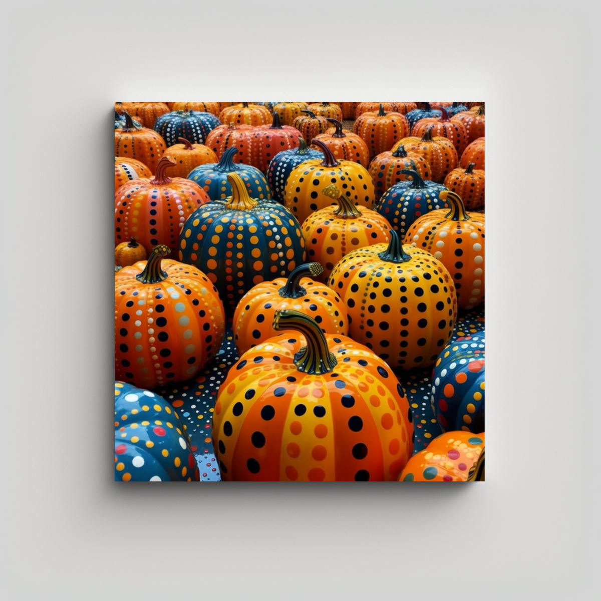 CUADROS DE CALABAZAS Y KUSAMA YAYOI: ARTE EN 40X40 CM - 1