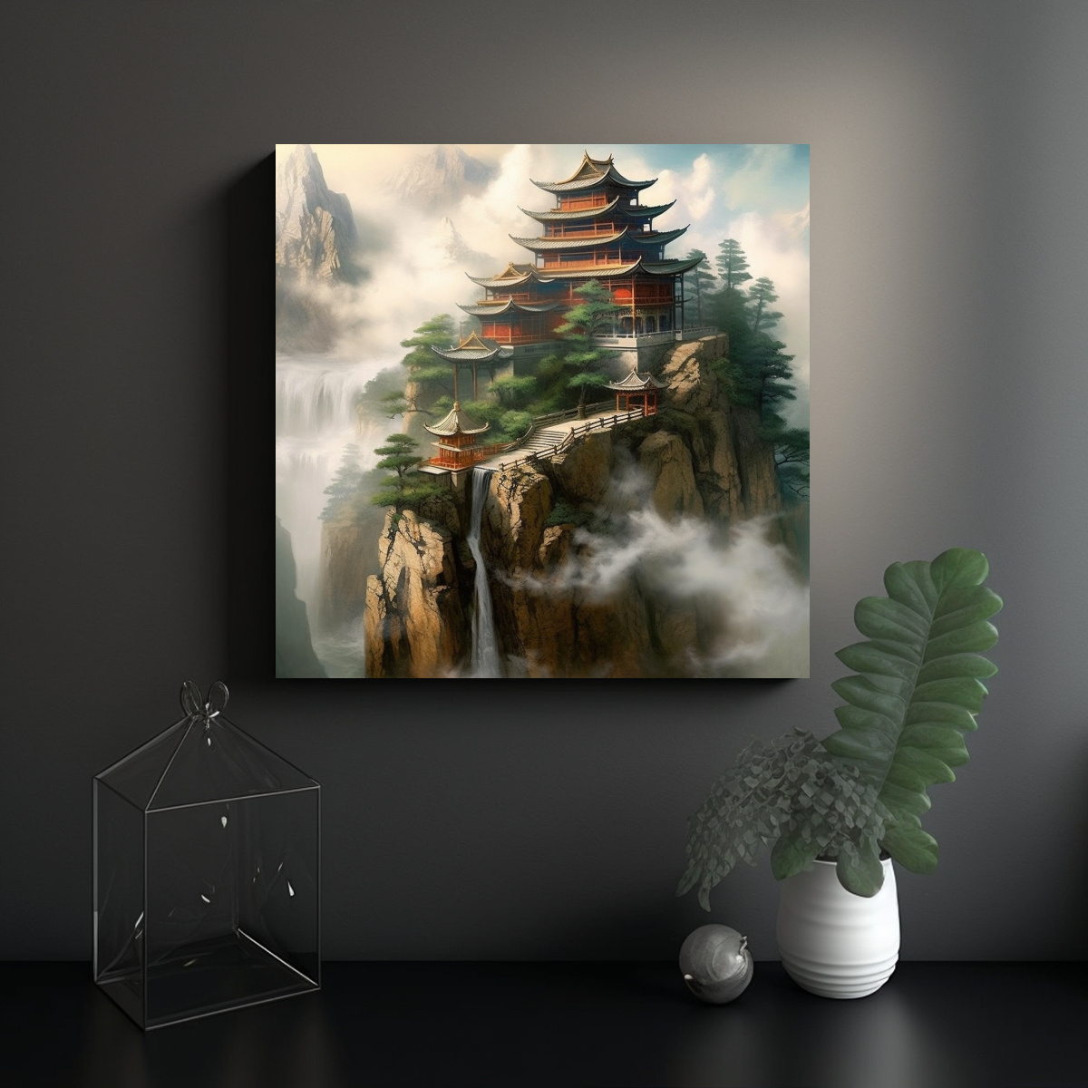 PINTURA MURAL DECORATIVA ESTILO ARQUITECTURA 40X40 CM - 2