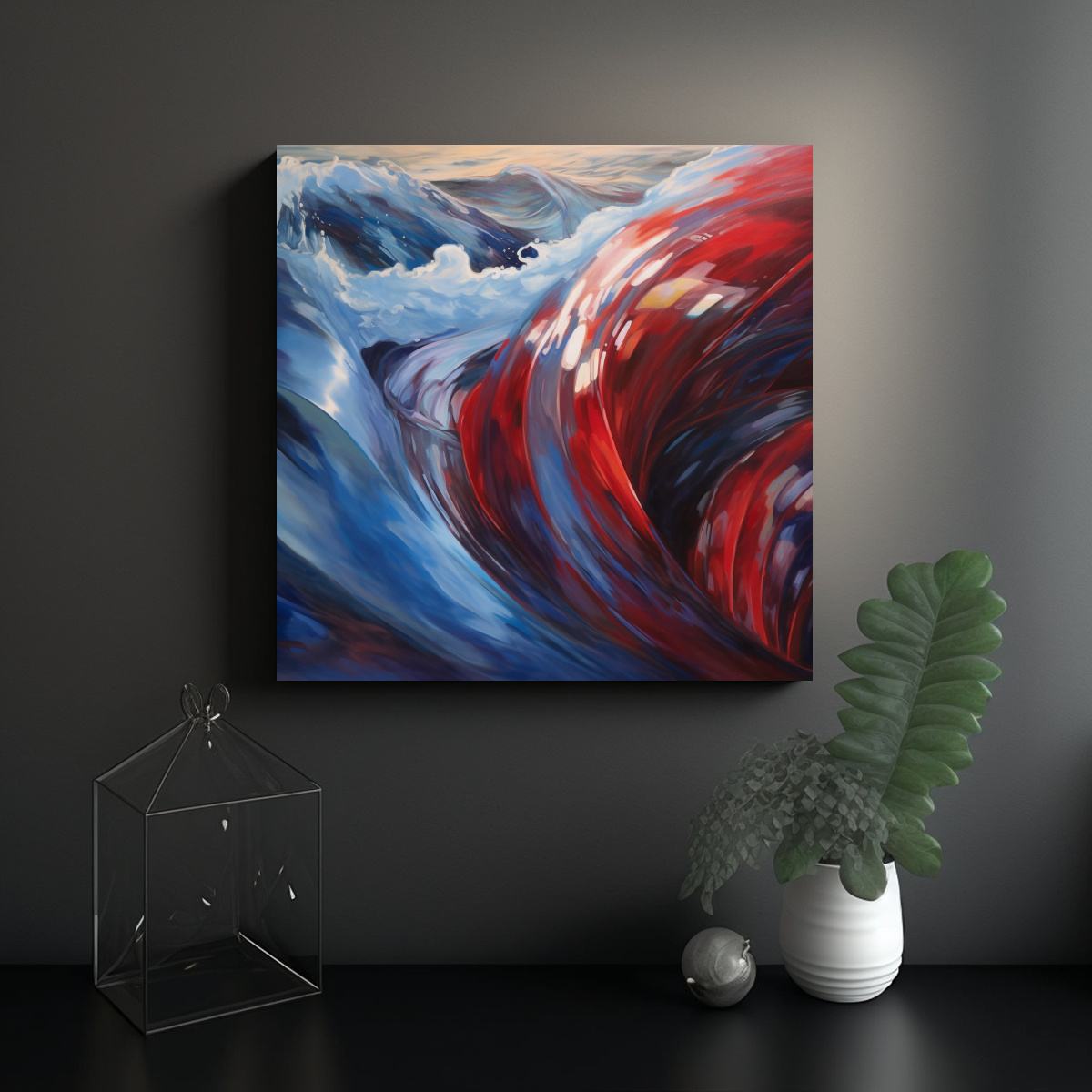 CUADRO EN BASTIDOR VENTA ENIGMÁTICO ESTILO OLEO 80X80 CM - 2