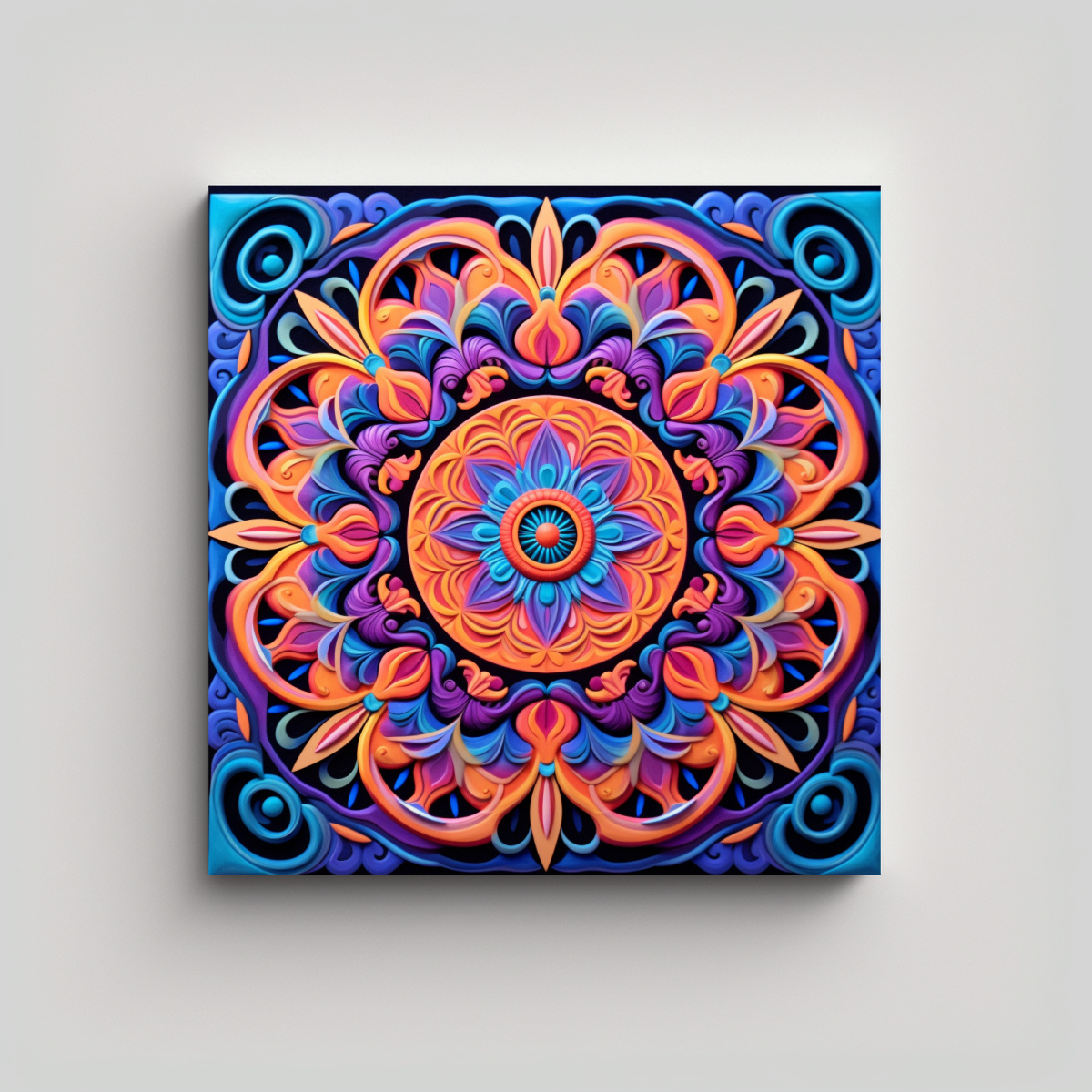 DISEÑO MANDALA DECORATIVO CON PATRONES 20X20 CM - 1