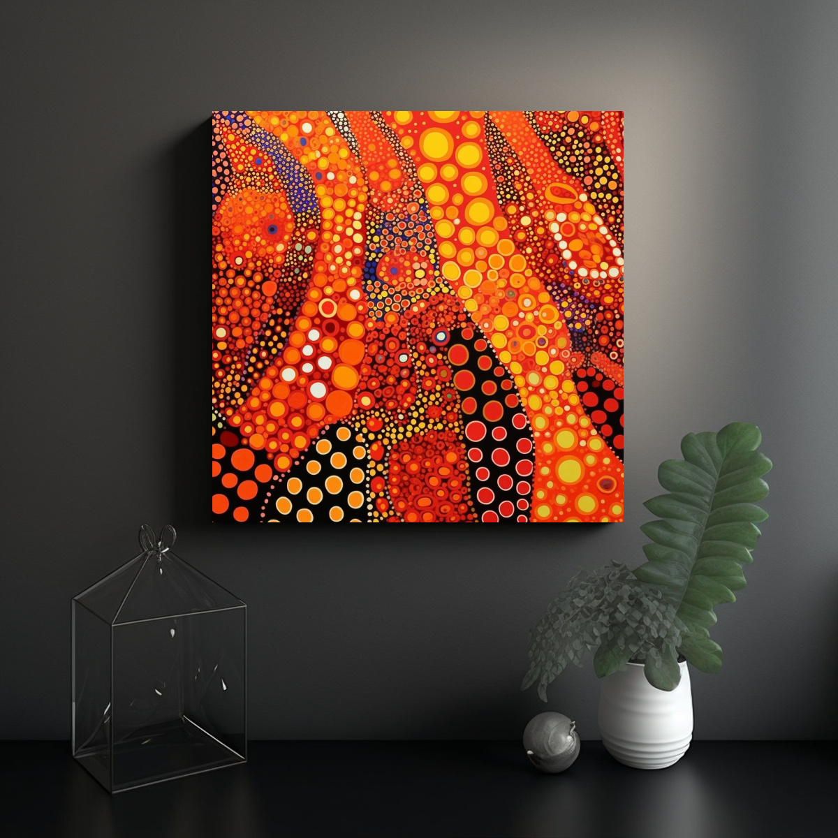 PINTURAS MODERNAS DE ESPACIOS POR YAYOI KUSAMA 60X60 CM - 2