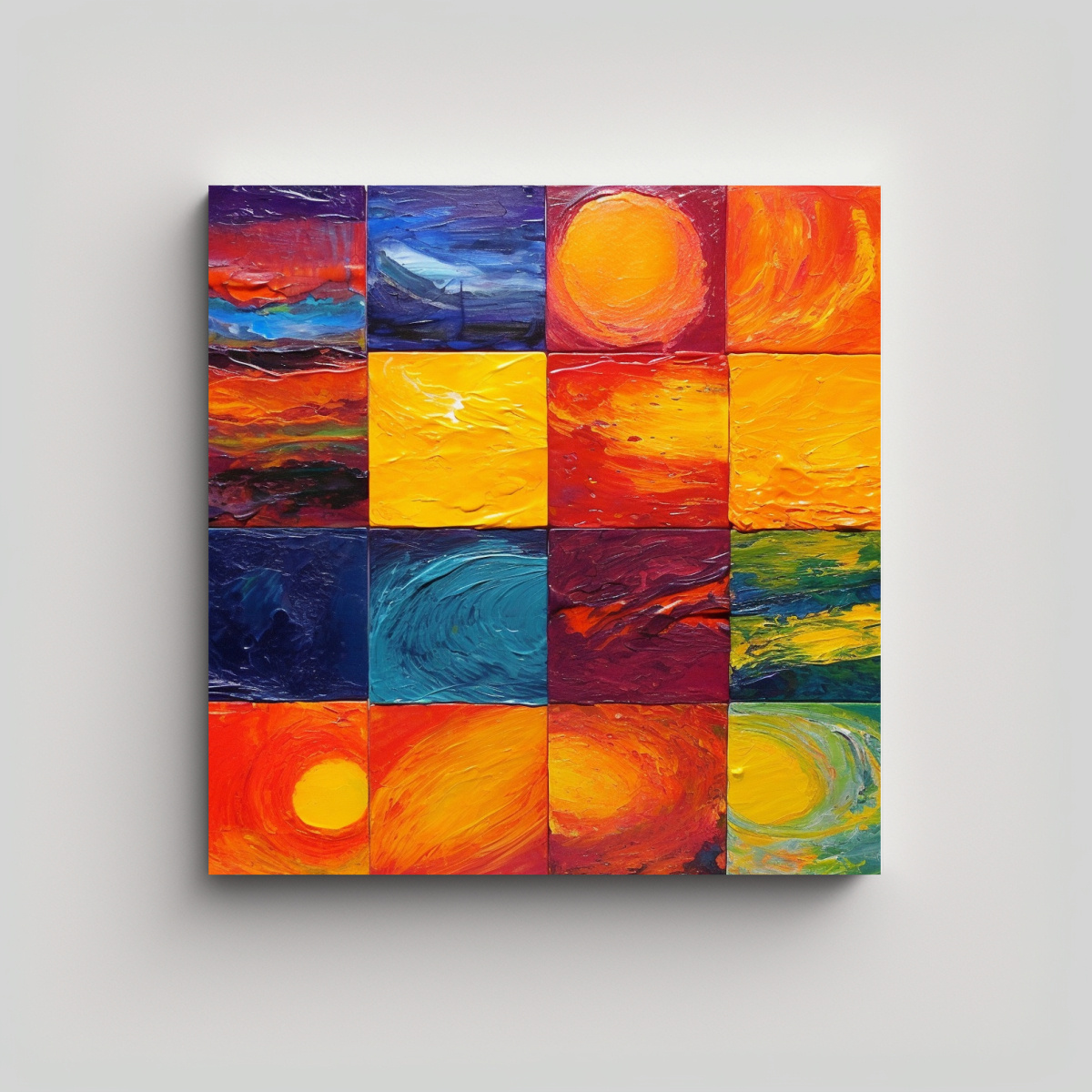 PINTURAS DECORATIVAS EN LIENZO ARTESANAL TAMAÑO 80X80 CM - 1