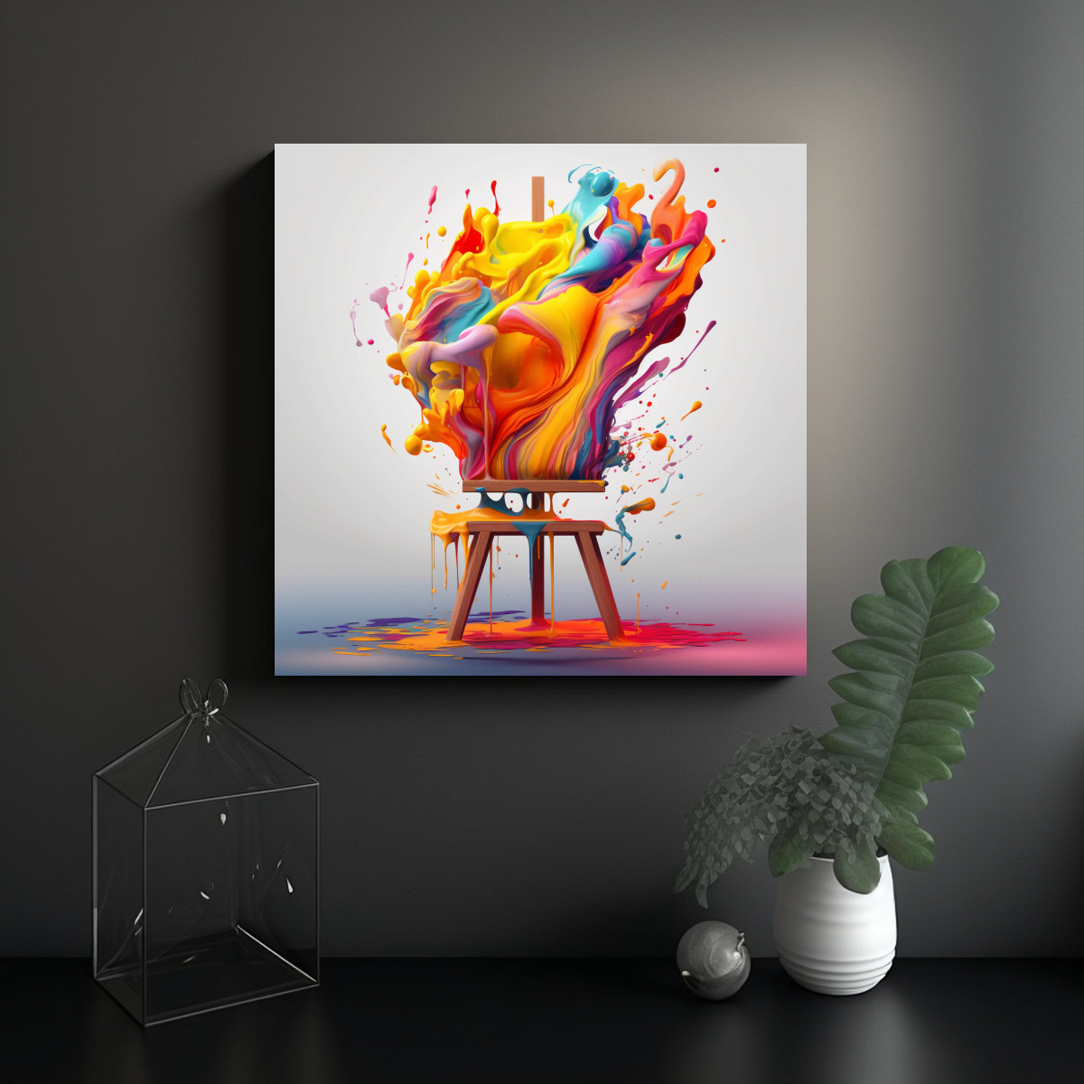 DISEÑO DE LOGOTIPO DE PINTURA EN LIENZO PARA 100X100 CM - 2