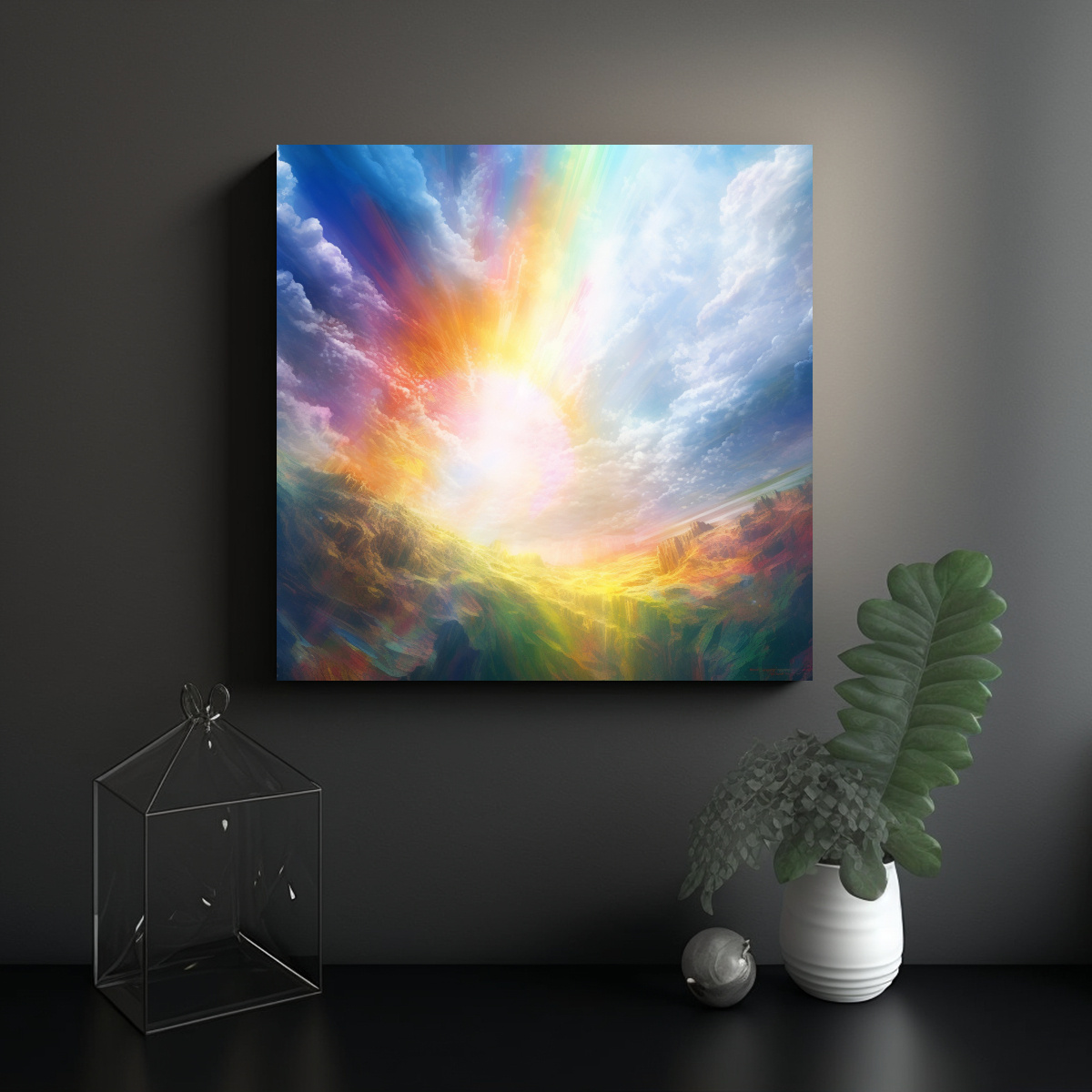 PINTURA DIGITAL DE ARTE MODERNO BRILLANTE EN 90X90 CM - 2