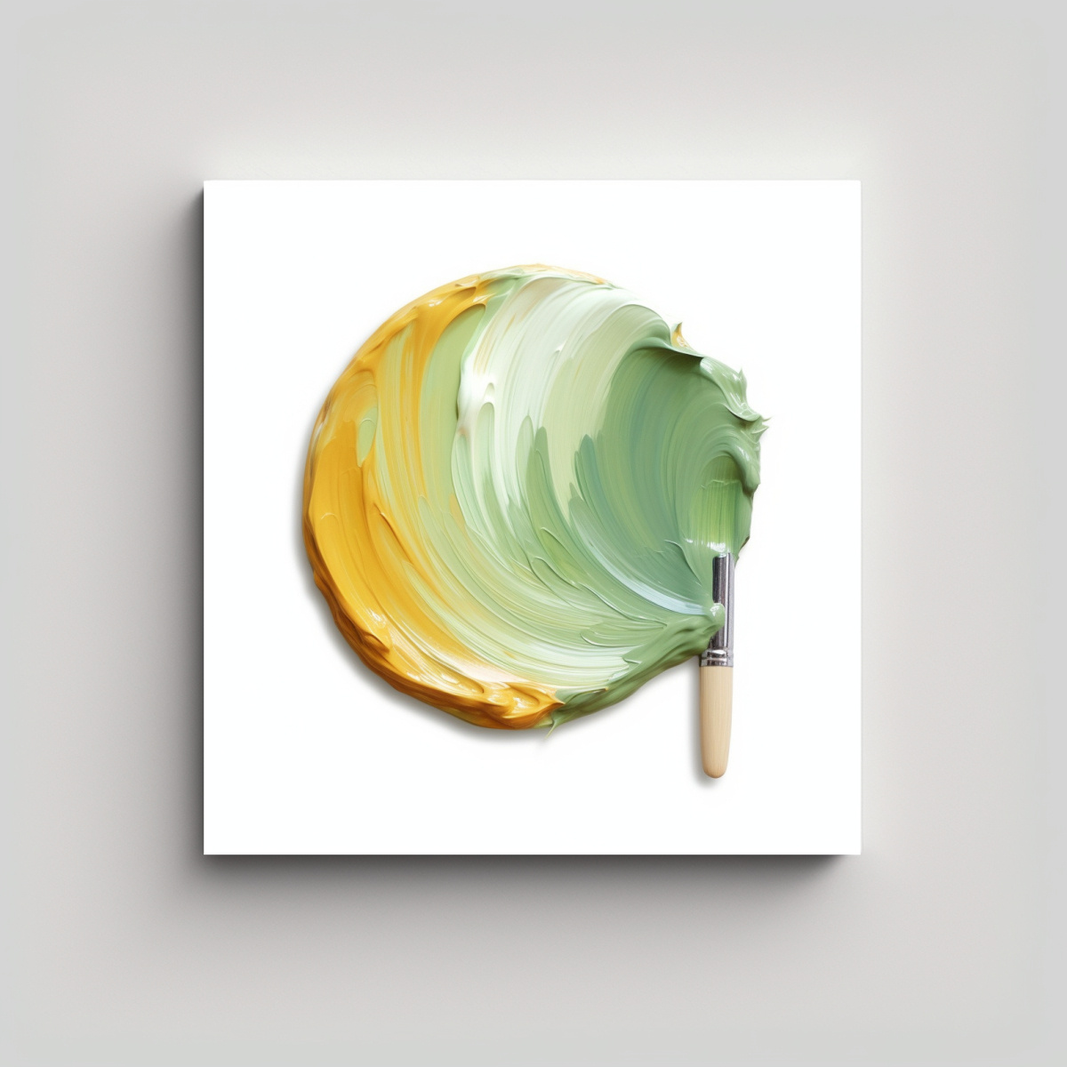 CUADROS DECORATIVOS EN VERDE CLARO Y ÁMBAR CON 100X100 CM - 1