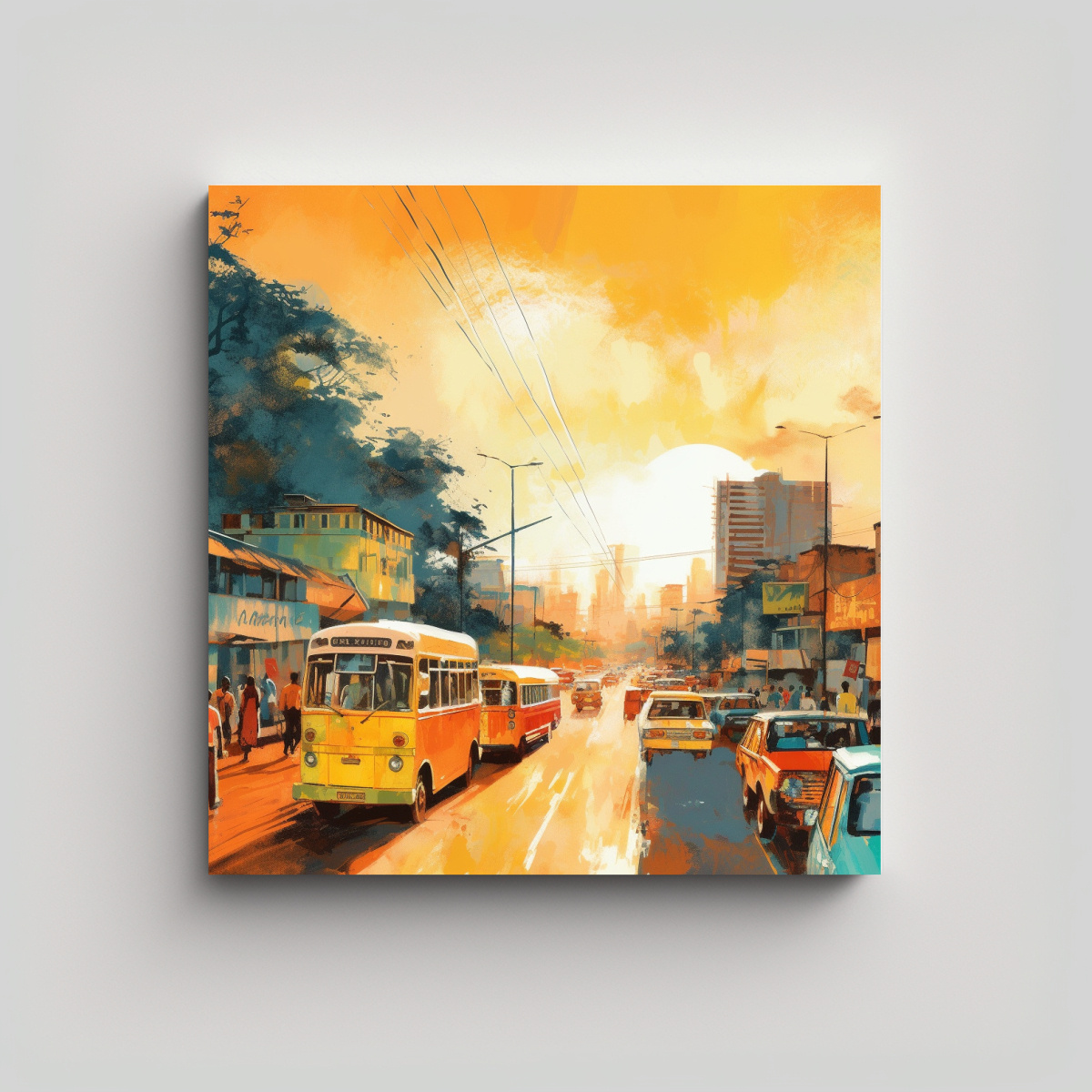 LIENZO TONAL ELEGANTE ESCENA CARTA NAIROBI 60X60 CM - 1