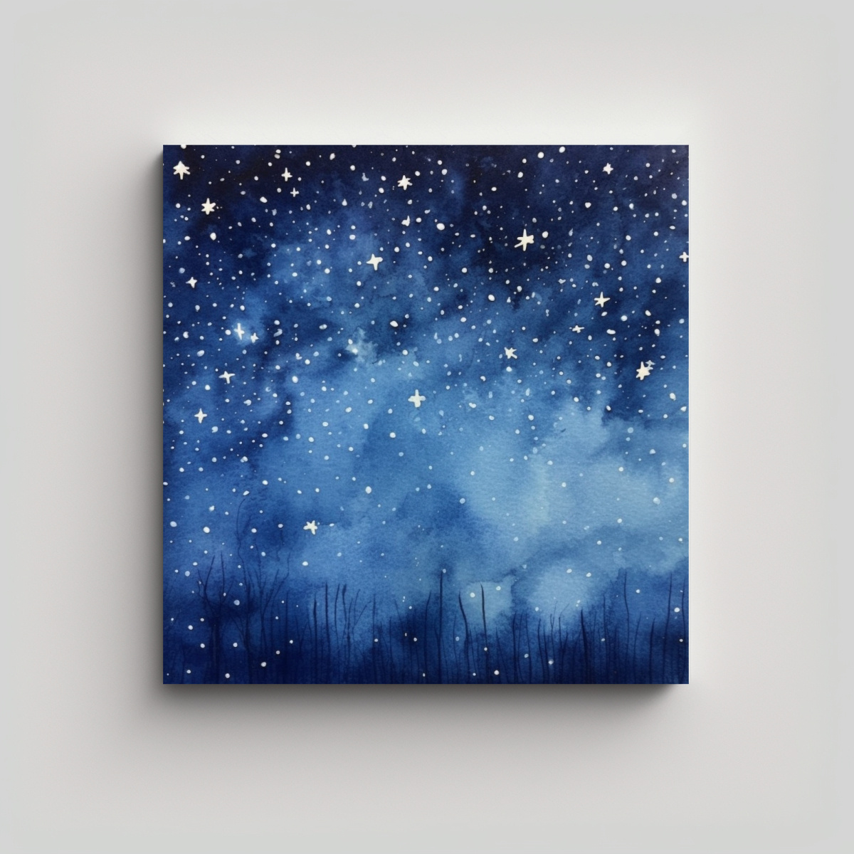 PINTURA ABSTRACTA DE VISIÓN NOCTURNA EN EL CIELO 100X100 CM - 1