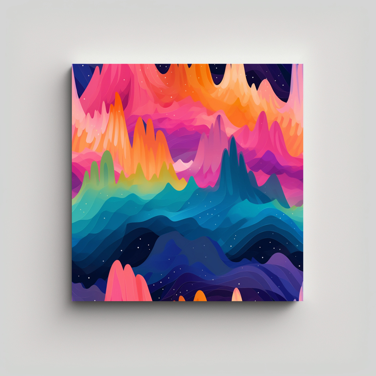CUADRO CALIDOS INSPIRADO EN AURORA BOREAL CON 90X90 CM - 1
