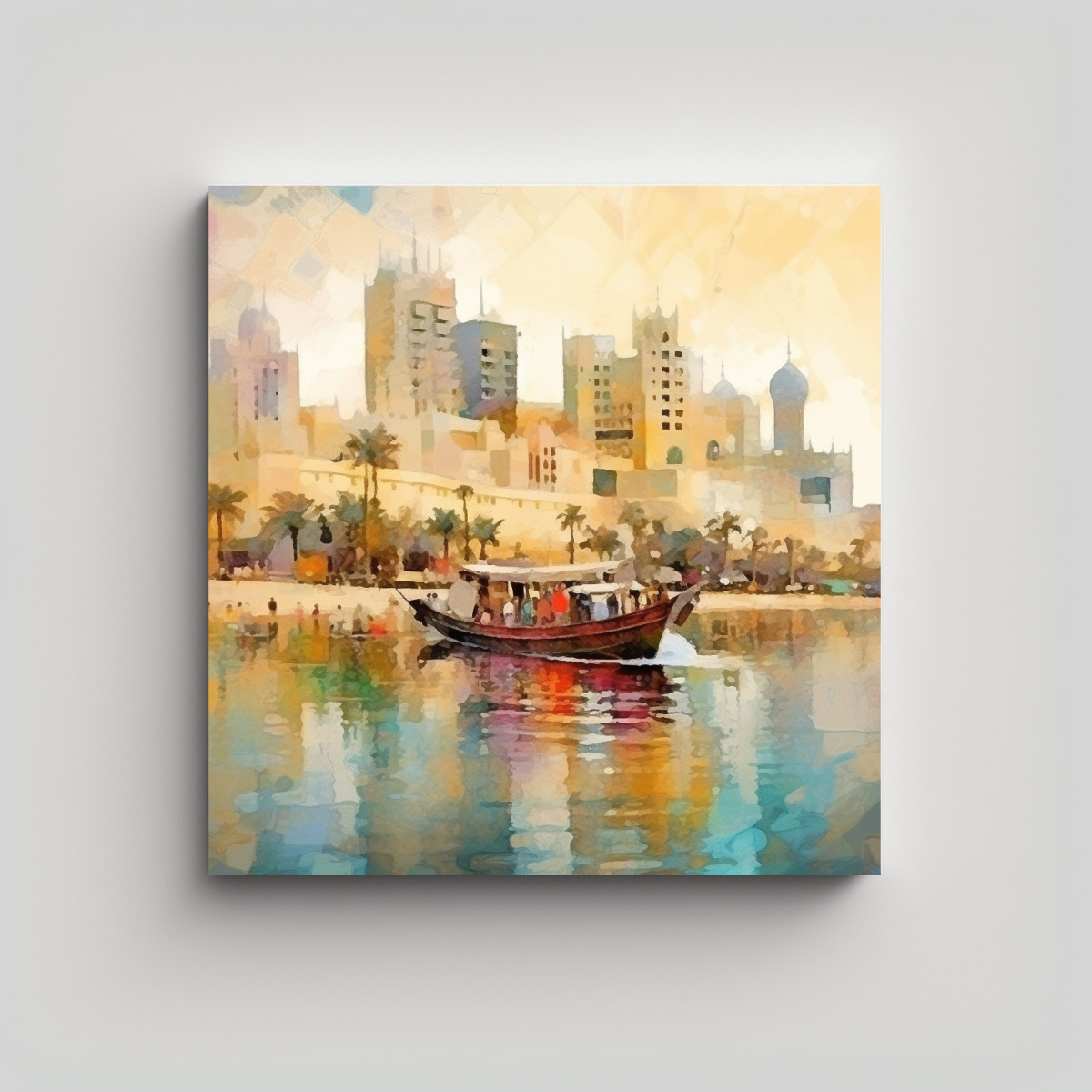 ESCENA IMPRESIONISTA DE TARJETA DE LIENZO TEMA 50X50 CM - 1