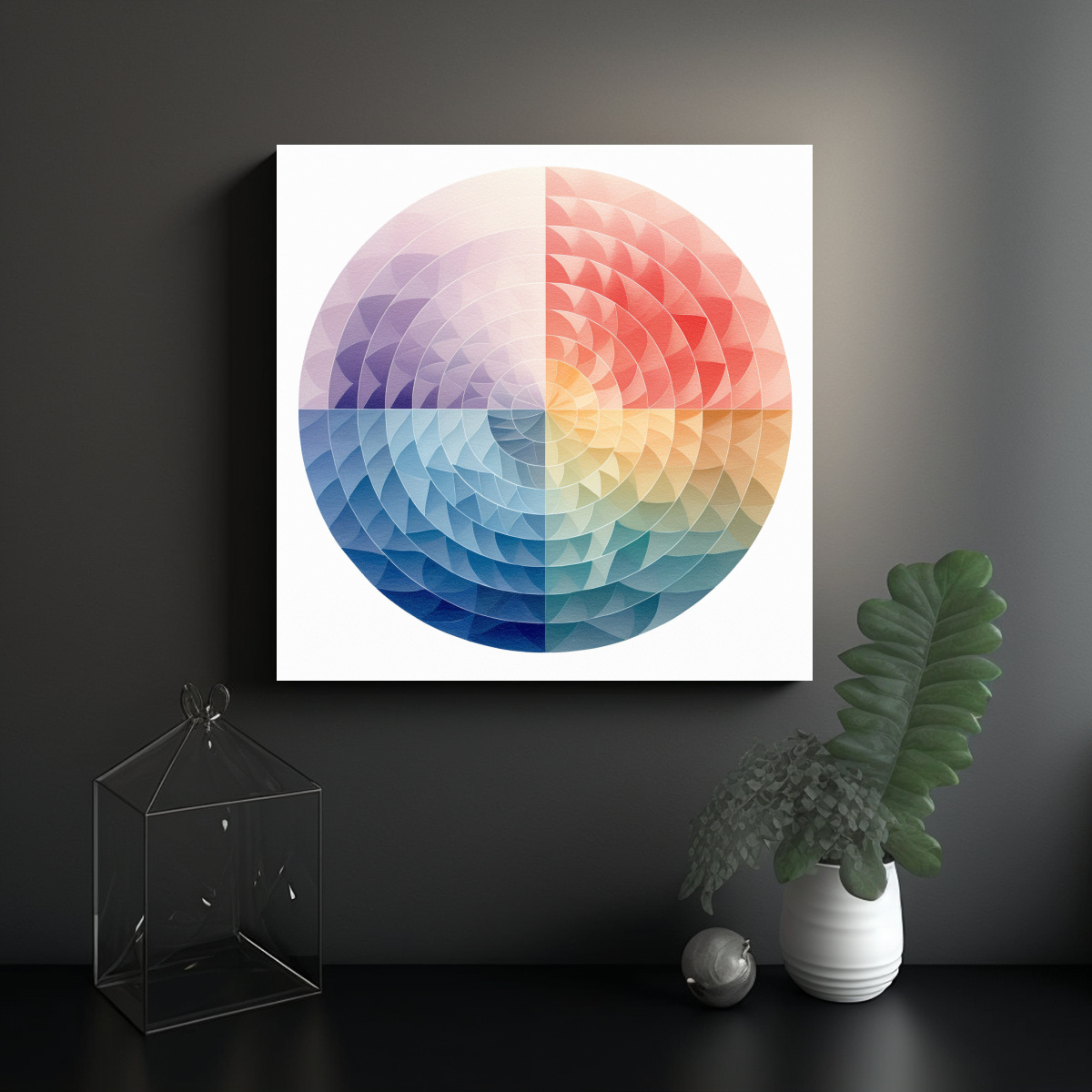 CUADRO VANGUARDIA ÚNICO GEOMETRÍA SAGRADA 40X40 CM - 2