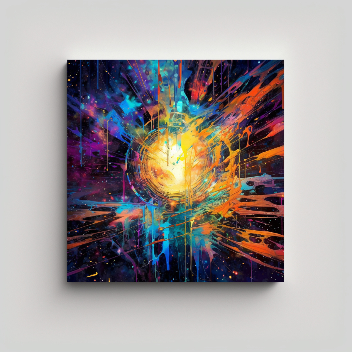 PINTURA ABSTRACTA LIENZO TELA REFLEJO GALÁCTICO 70X70 CM - 1