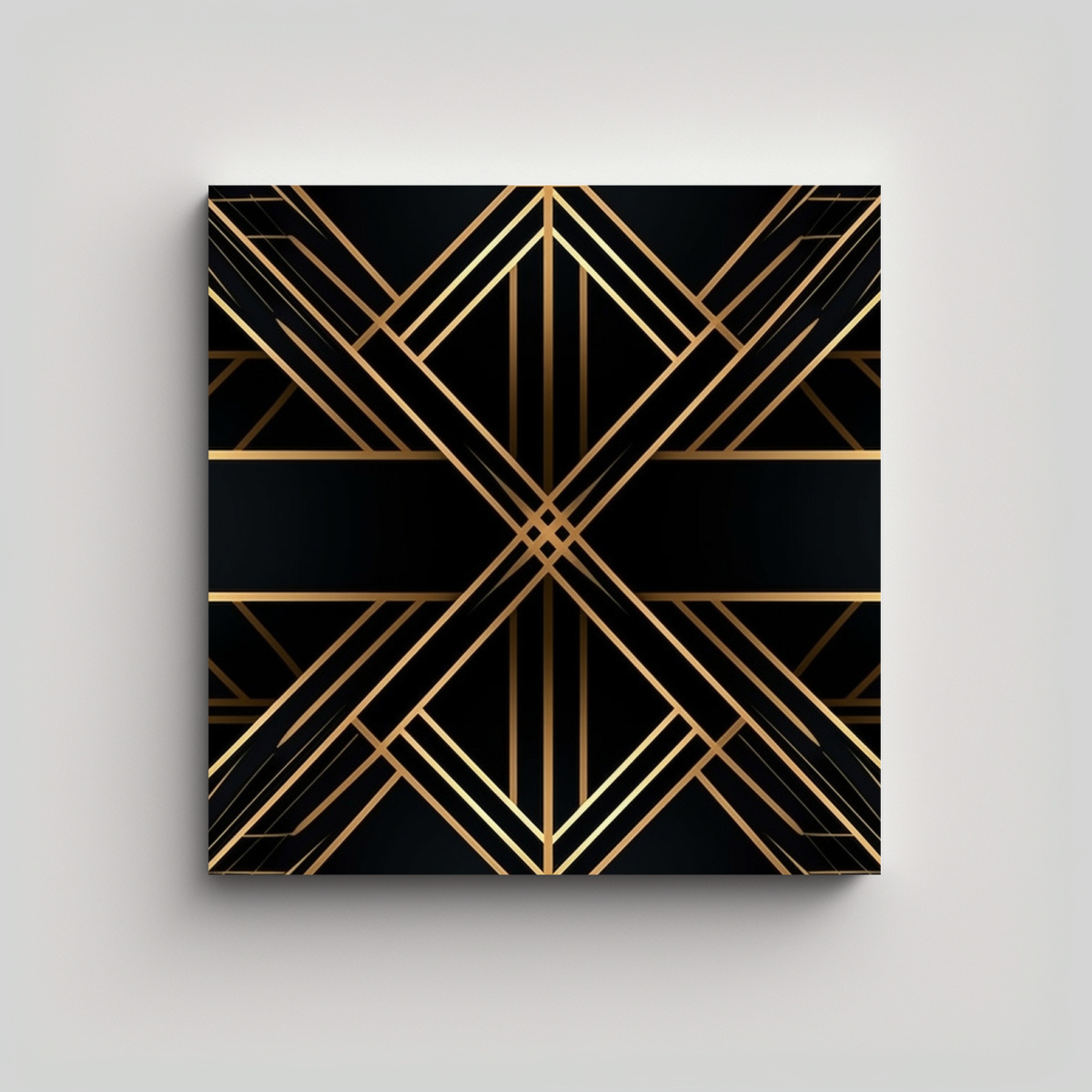 PINTURAS DECORATIVAS MINIMALISTAS EN NEGRO Y ORO 100X100 CM - 1