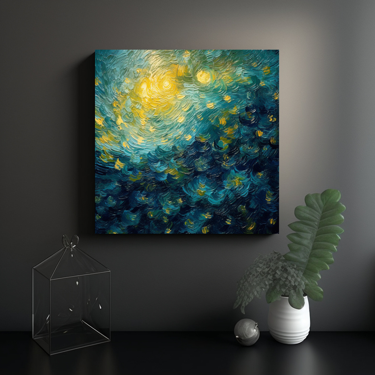 LIENZO COLORES MINIMALISMO: ABSTRACCIÓN DE LA 40X40 CM - 2