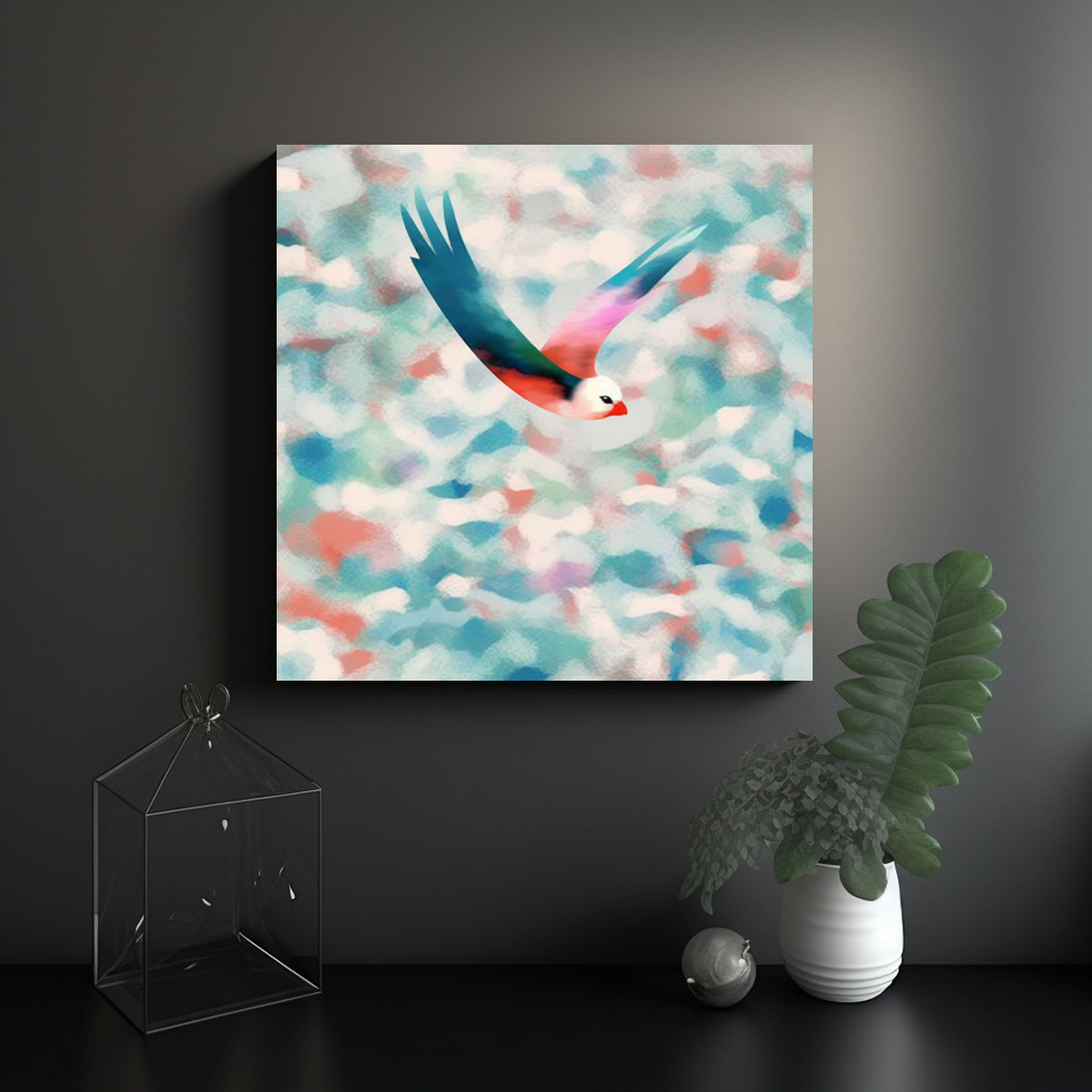 PINTURAS DECORATIVAS CON TEXTURA DE NUBES 20X20 CM - 2