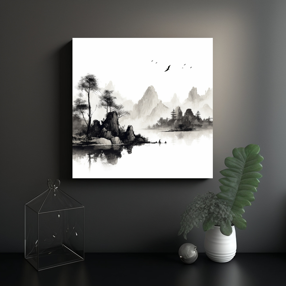 PINTURAS DECORATIVAS DE PAISAJES EN TONOS DE 90X90 CM - 2