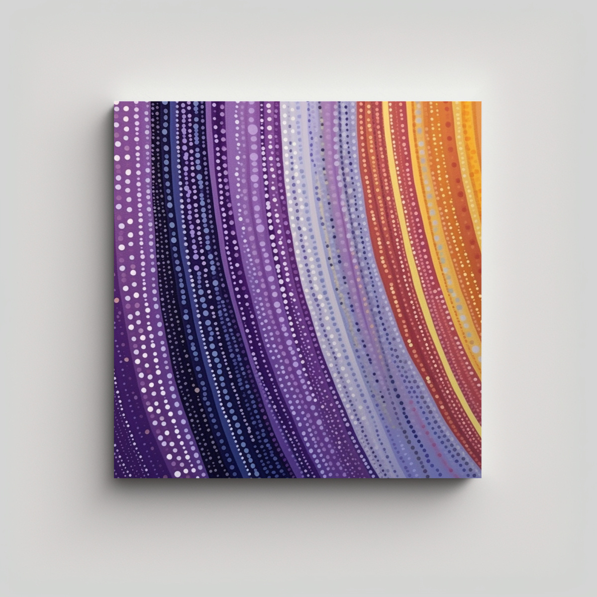 CUADRO DECORATIVO TELA CANVAS BAÑO RAYAS MORADAS 80X80 CM - 1