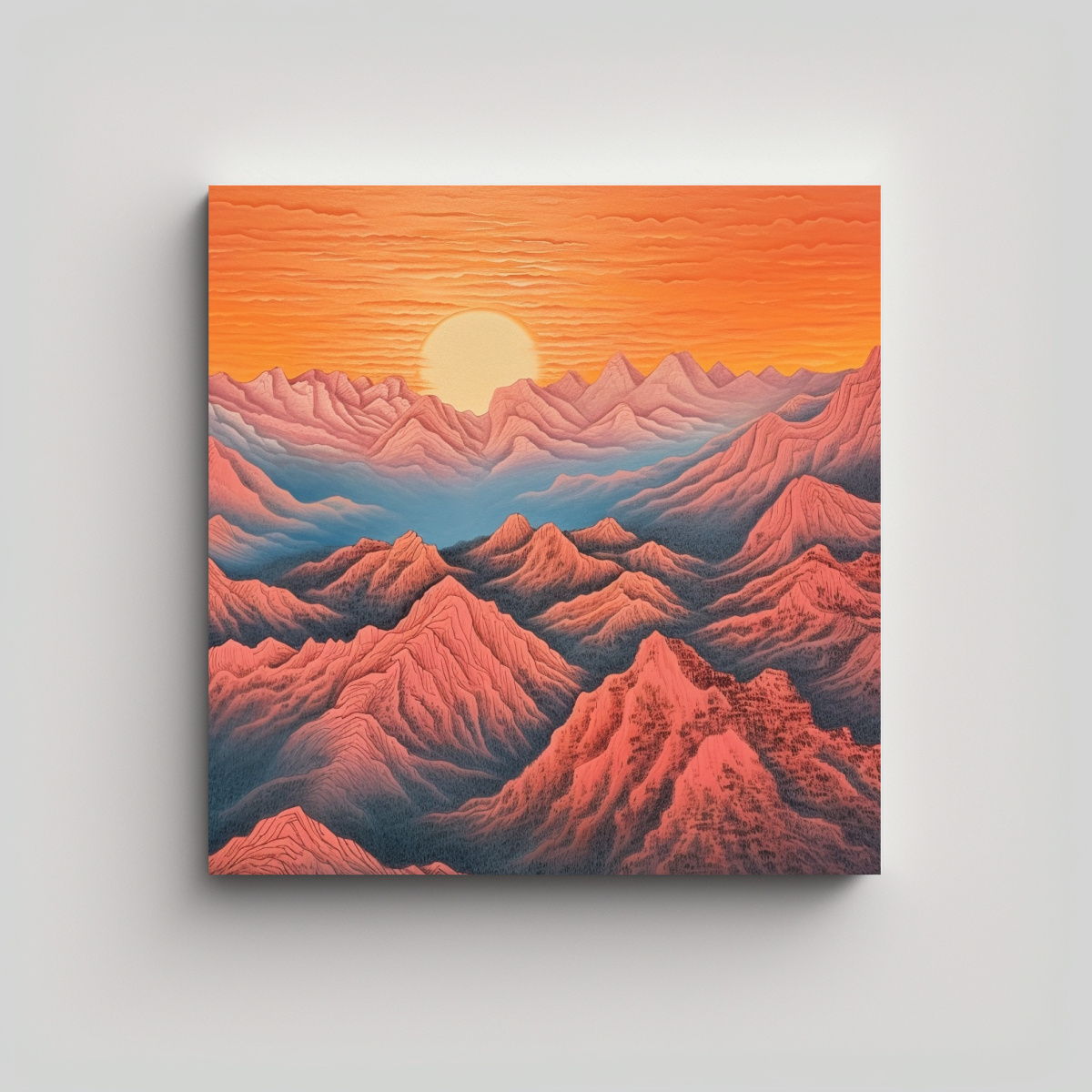 PINTURAS DECORATIVAS MONTAÑOSAS DE ÉPOCA EN 50X50 CM - 1