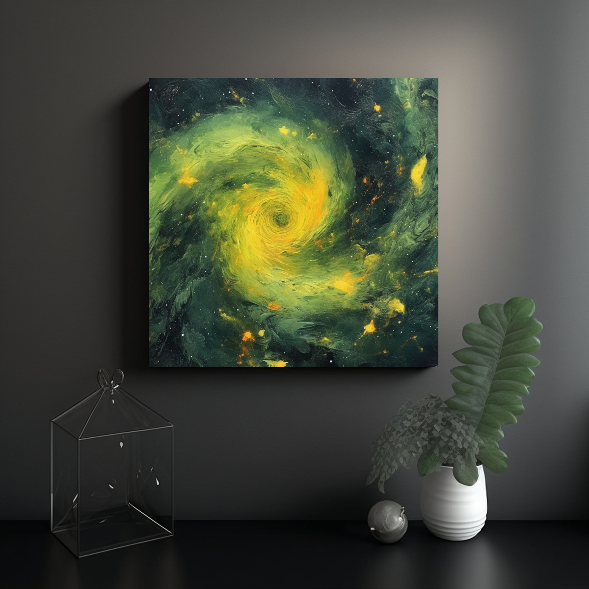 PINTURA GALAXIA VIBRANTE EN BASTIDOR MADERA: 50X50 CM - 2