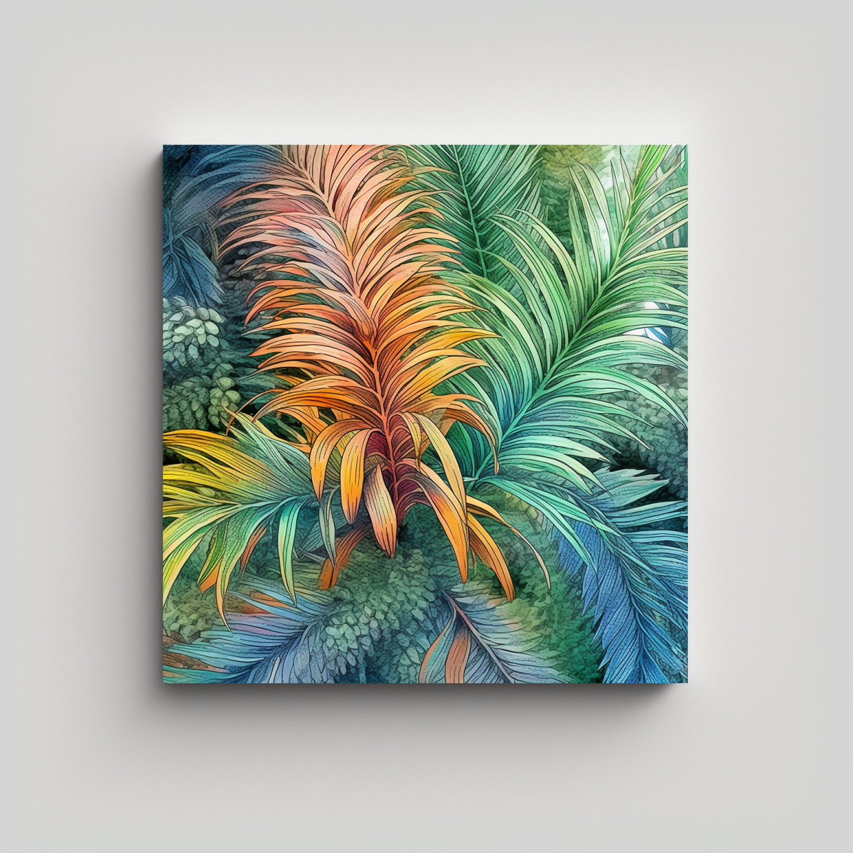 TELA EN BASTIDOR ABSTRACTO CYCAS REVOLUTA VARIOS 20X20 CM - 1