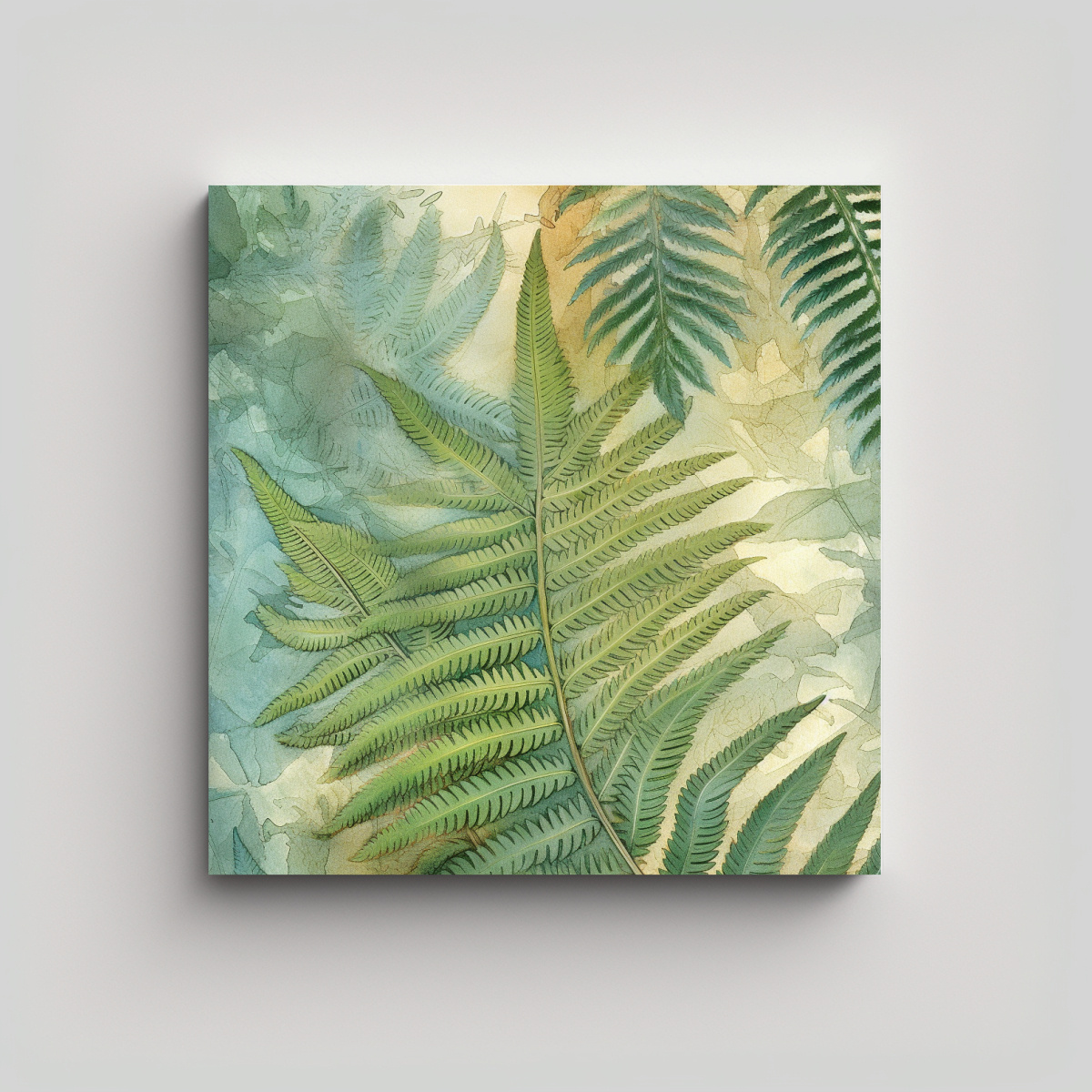 PINTURA EN RELIEVE DE HELECHO AQUILINO MODERNO DE 100X100 CM - 1