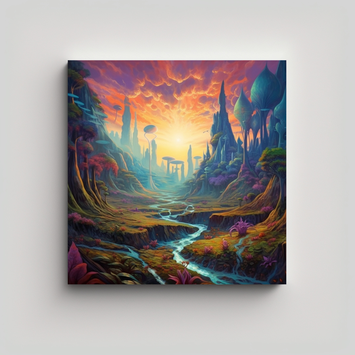 PINTURAS DECORATIVAS EN ESTILO UTÓPICO: PAISAJES 60X60 CM - 1