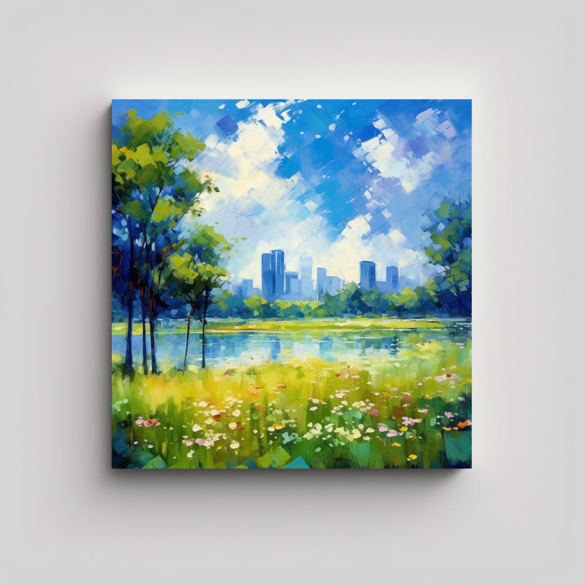 CUADRO DECORATIVO EQUILIBRIO CIELO AZUL, NUBES 60X60 CM - 1