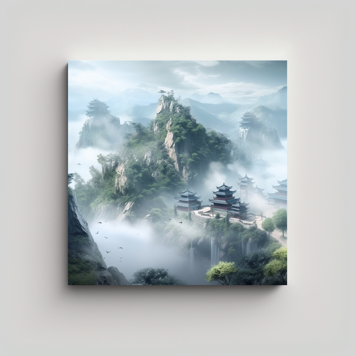 PAISAJES CHINOS DE MONTAÑAS Y RÍOS EN 60X60 CM - 1