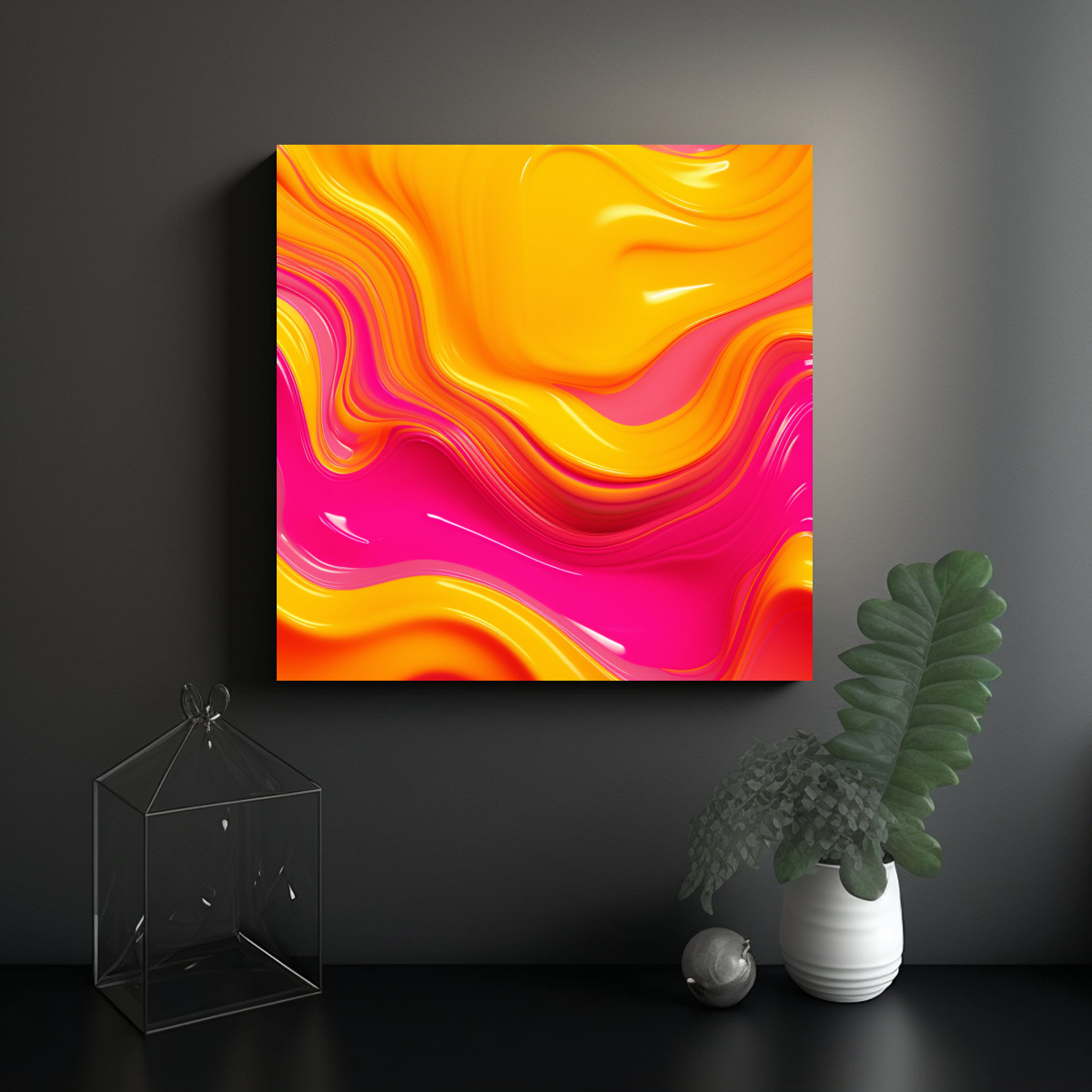 PINTURAS DE DECORACIÓN CON TEXTURA DE PLÁSTICO 40X40 CM - 2