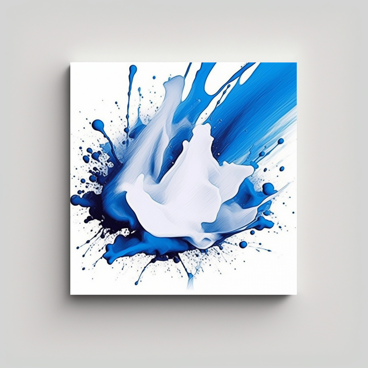CUADRO TELA EXCLUSIVO TONOS AZUL Y BLANCO PARA 50X50 CM - 1