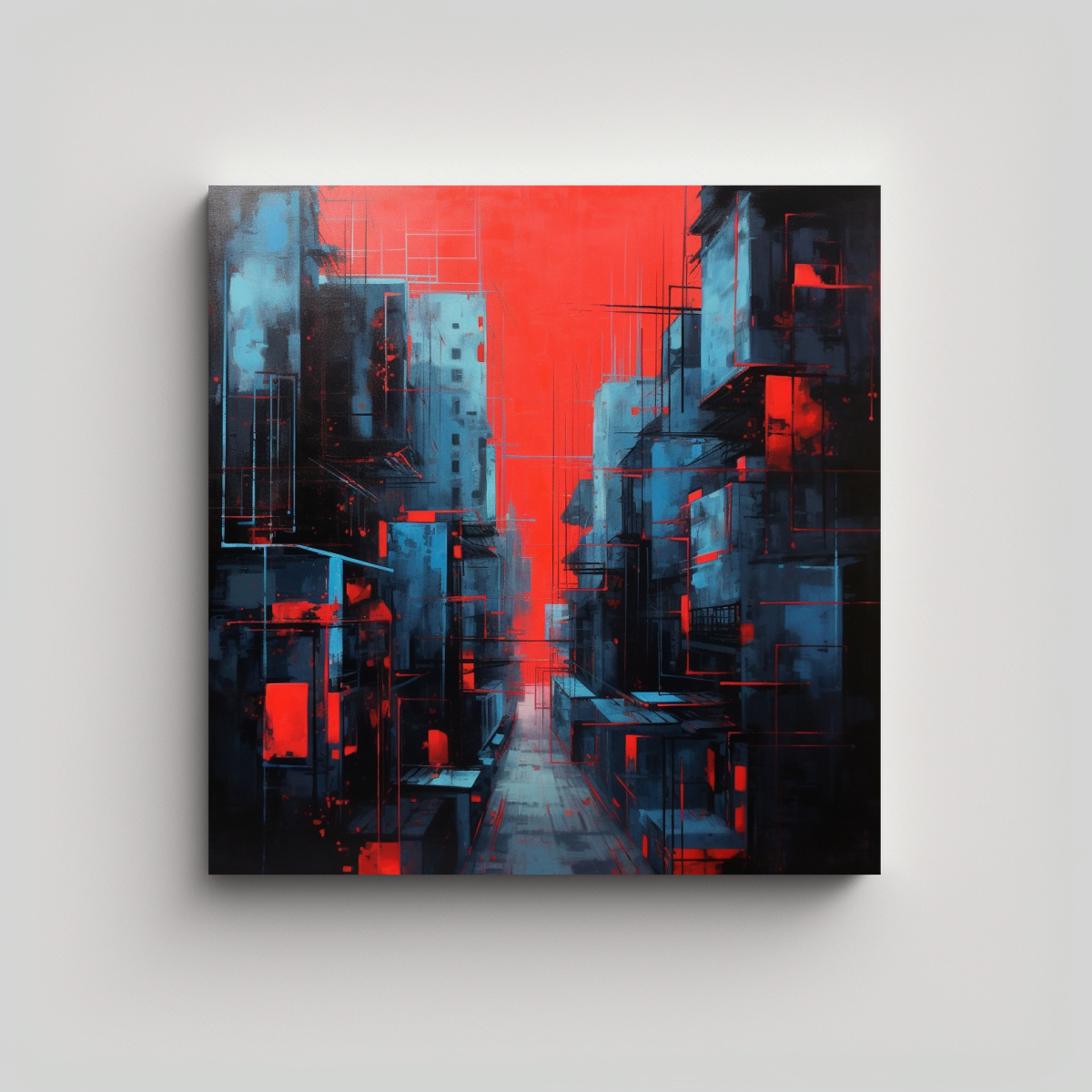 PINTURAS DECORATIVAS EN CUADRADO CON ESQUEMA DE 90X90 CM - 1