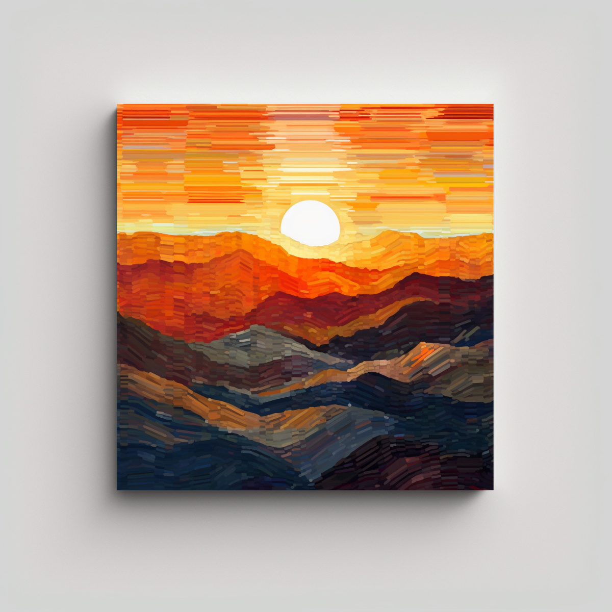 PINTURA DECORATIVA DE LA LÍNEA DE LA MONTAÑA 40X40 CM - 1