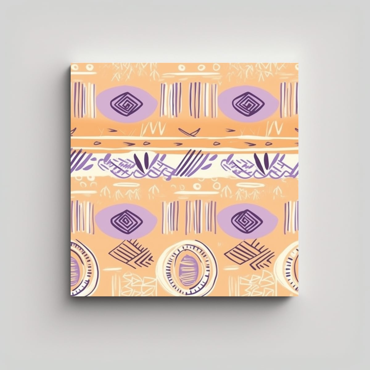 CUADRO EN BASTIDOR CON PATRÓN EN TONOS LAVANDA Y 100X100 CM - 1